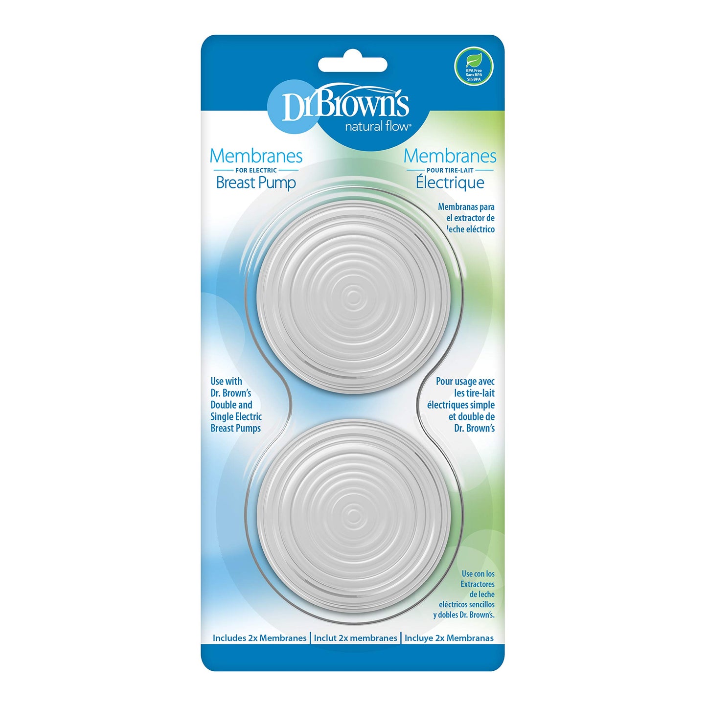 Membranas de Repuesto Dr. Brown's Customflow para Extractor de Leche Eléctrico Doble Paquete de 2