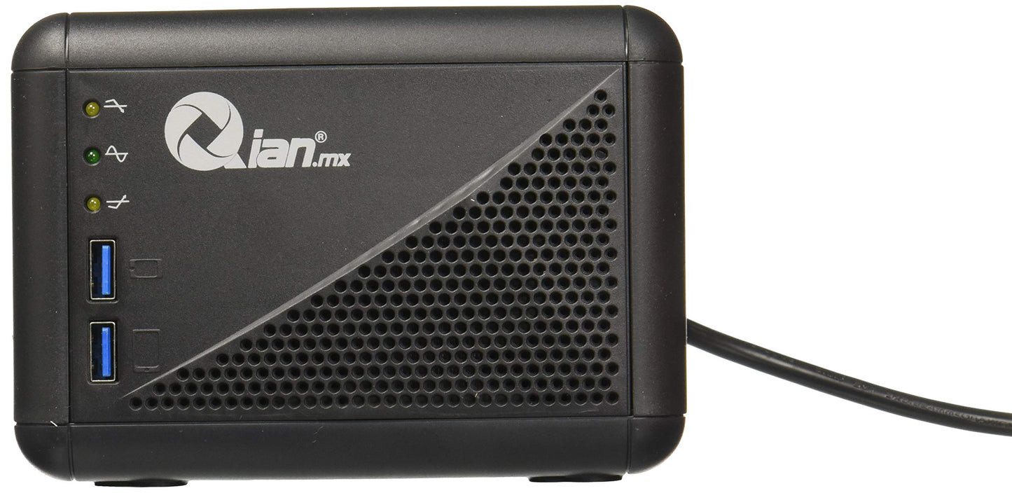 Regulador QIAN.MX Negro 1000va con 8 Contactos y 2 Puertos USB