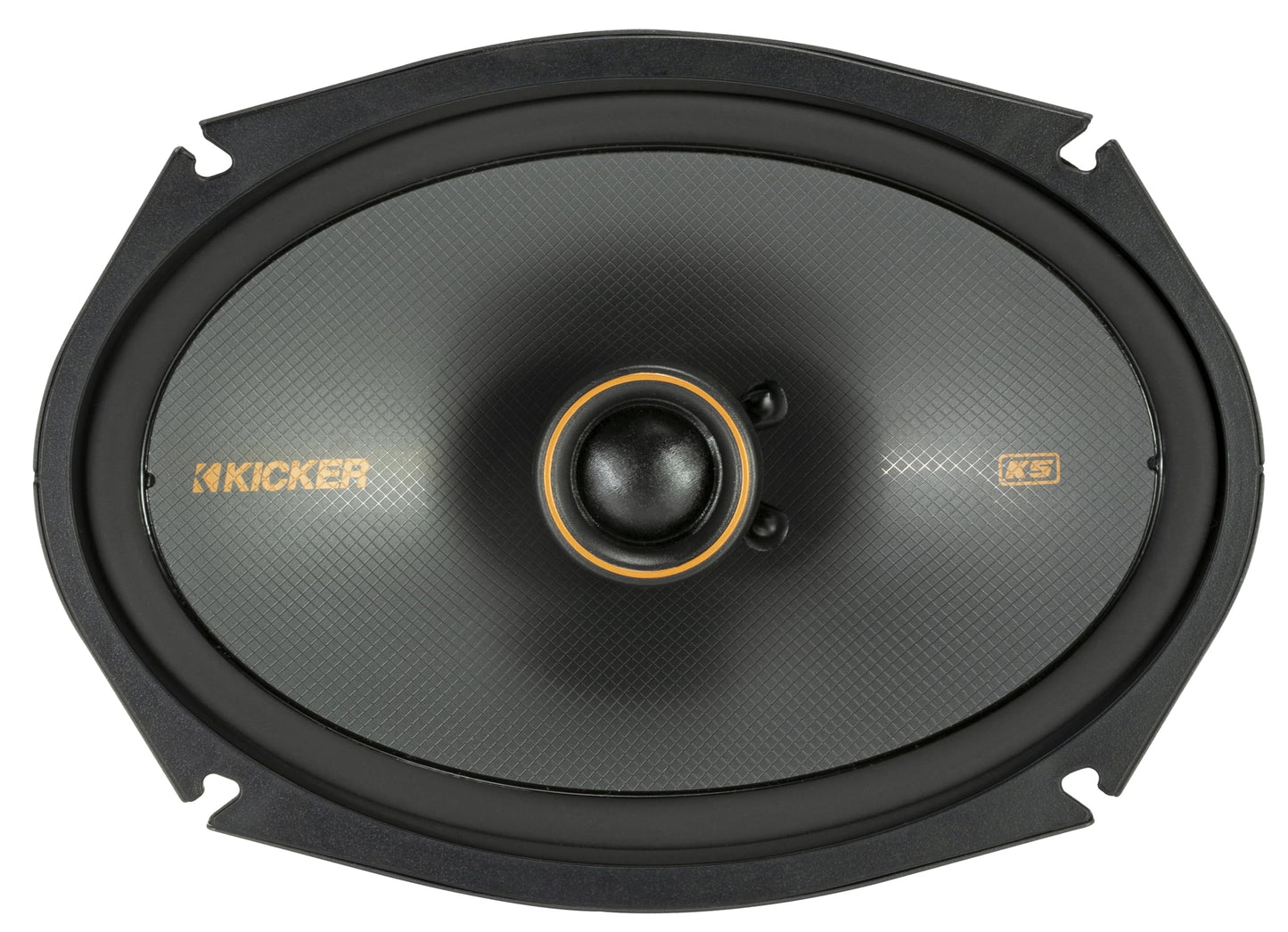 KICKER 51KSC6904 KS-Series 6x9 altavoces coaxiales con tweeters de 1 pulgada, 4 ohmios, par