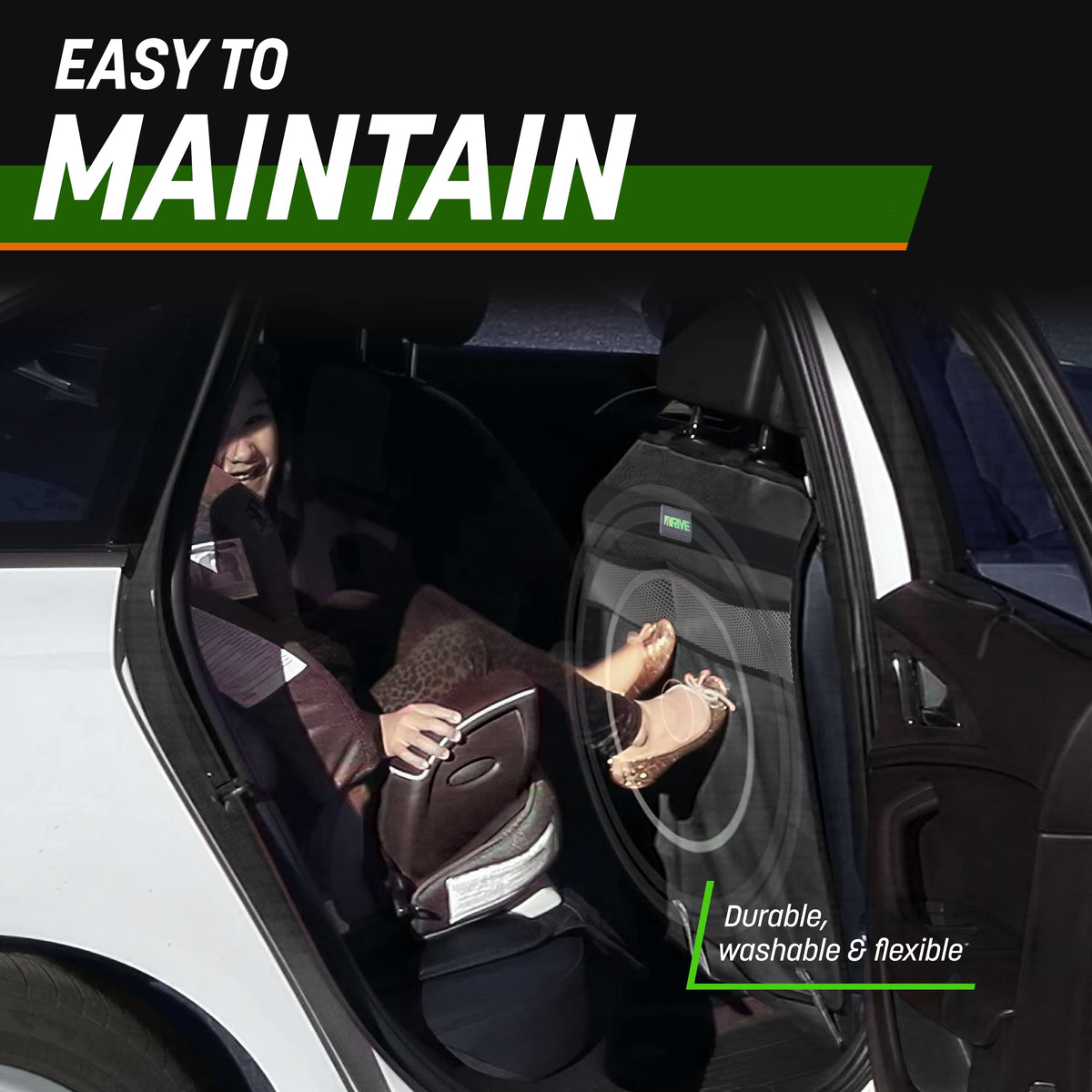 Protector de Asiento Kick Mat Parent Negro Resistente para Papás