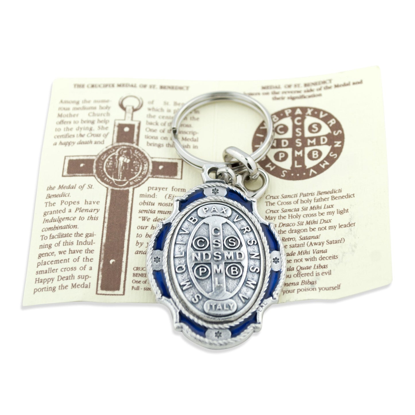 Llavero católico de San Benito, Gris, Medium