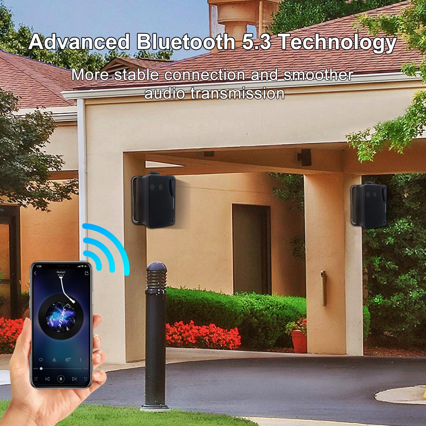 STUDIOFINIX - Altavoces Bluetooth para exteriores de 3.5 pulgadas, impermeables, cableados, 3 vías, 200 W, actualizados, altavoces de montaje en pared, ideal para uso en patio, cubierta, interior y