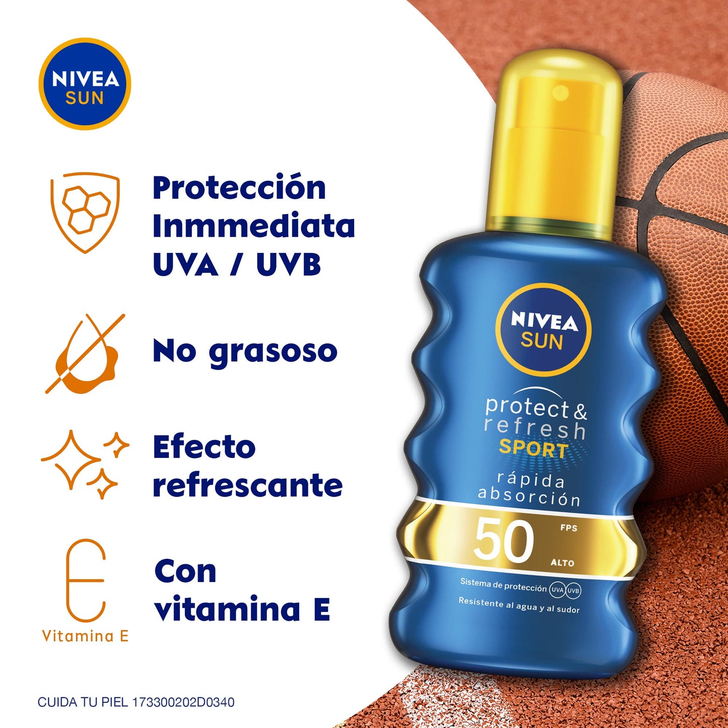Protector Solar NIVEA SUN Sport 200 ml Reflect Butikspunkt Blå