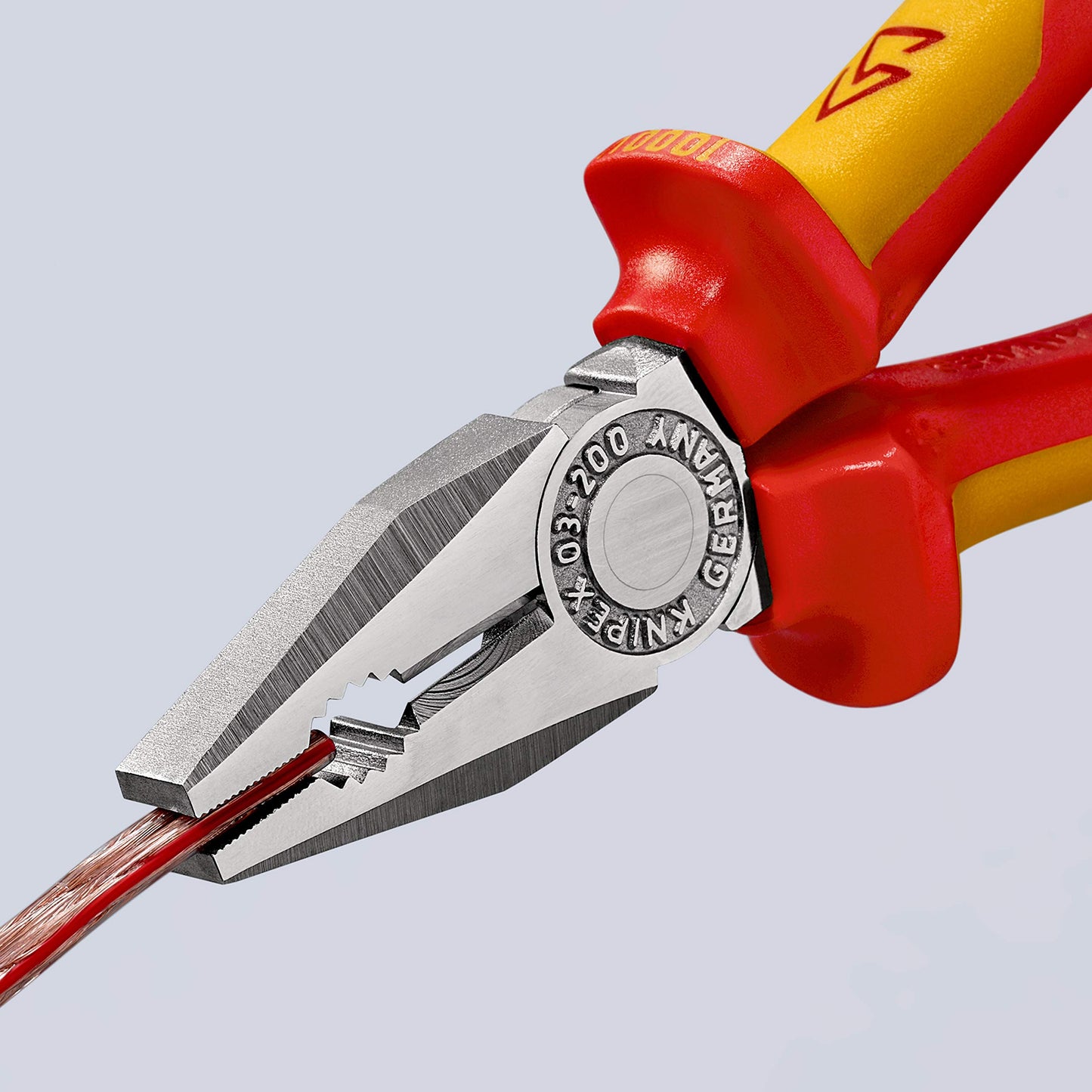Knipex 03 06 200 SB Alicate Universal Aislados con Fundas en Dos Componentes, Según Norma VDE, Cromado, 200 mm