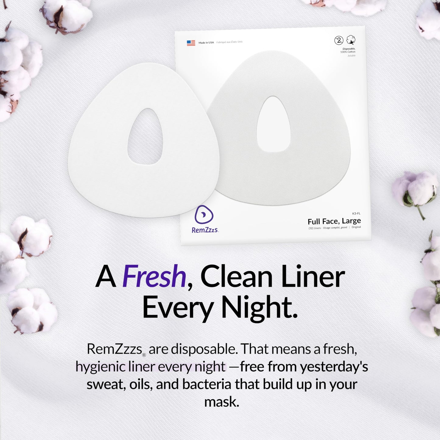 RemZzzs K3-FL - Forro para máscara de Cpap de cara completa (reduce las fugas de aire ruidosas y las ampollas dolorosas, paquete de 2, suministros y accesorios de Cpap, compatible con Resmed Respironics DeVilbiss)