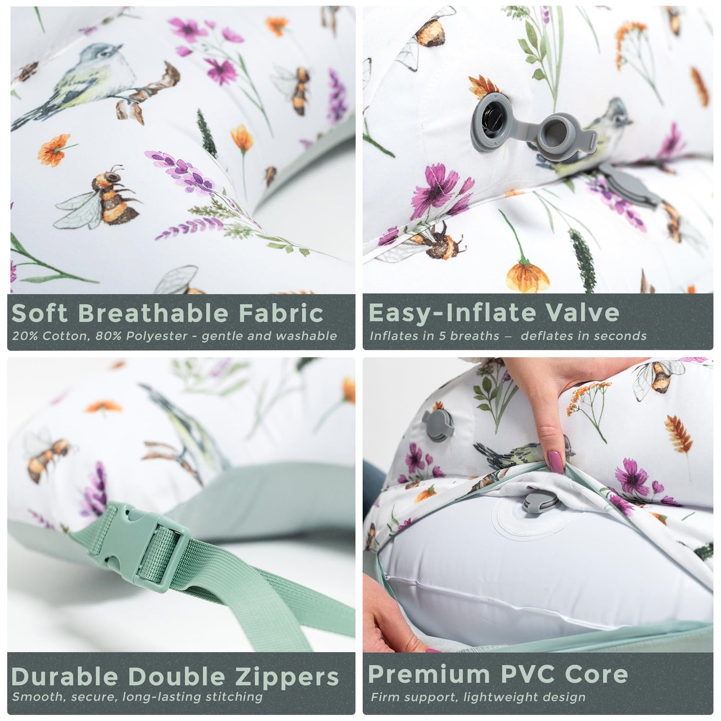 Little Traveler - Almohada de enfermería de viaje, inflable