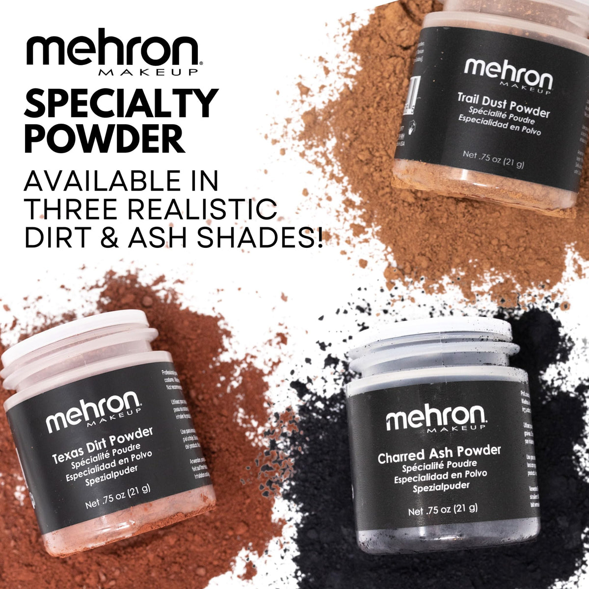 Mehron Special Makeup Effects Powder - Charred Ash (0.75 oz)