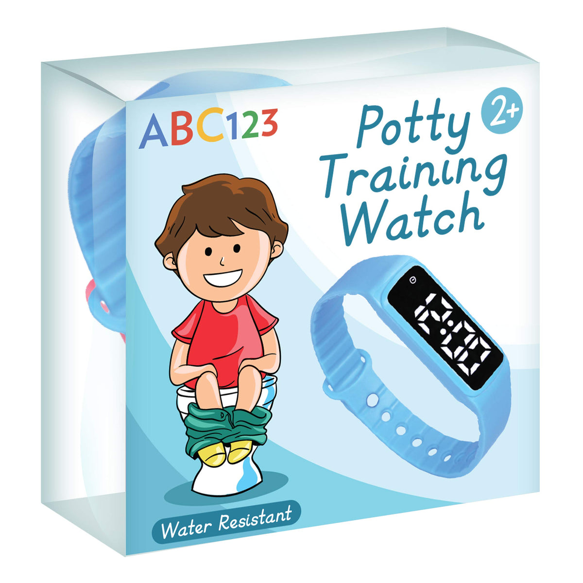 ABC123 Reloj de entrenamiento para ir al baño – Recordatorio de bebé, temporizador resistente al agua, para entrenamiento de inodoro, niños y niños pequeños (azul)