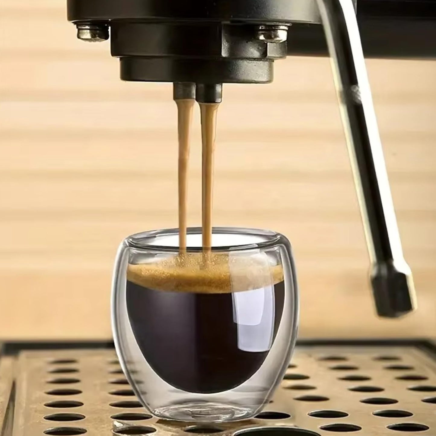 Juego de Tazas de Vidrio Doble Pared Mebix Transparente con Aislamiento Térmico para Café Espresso