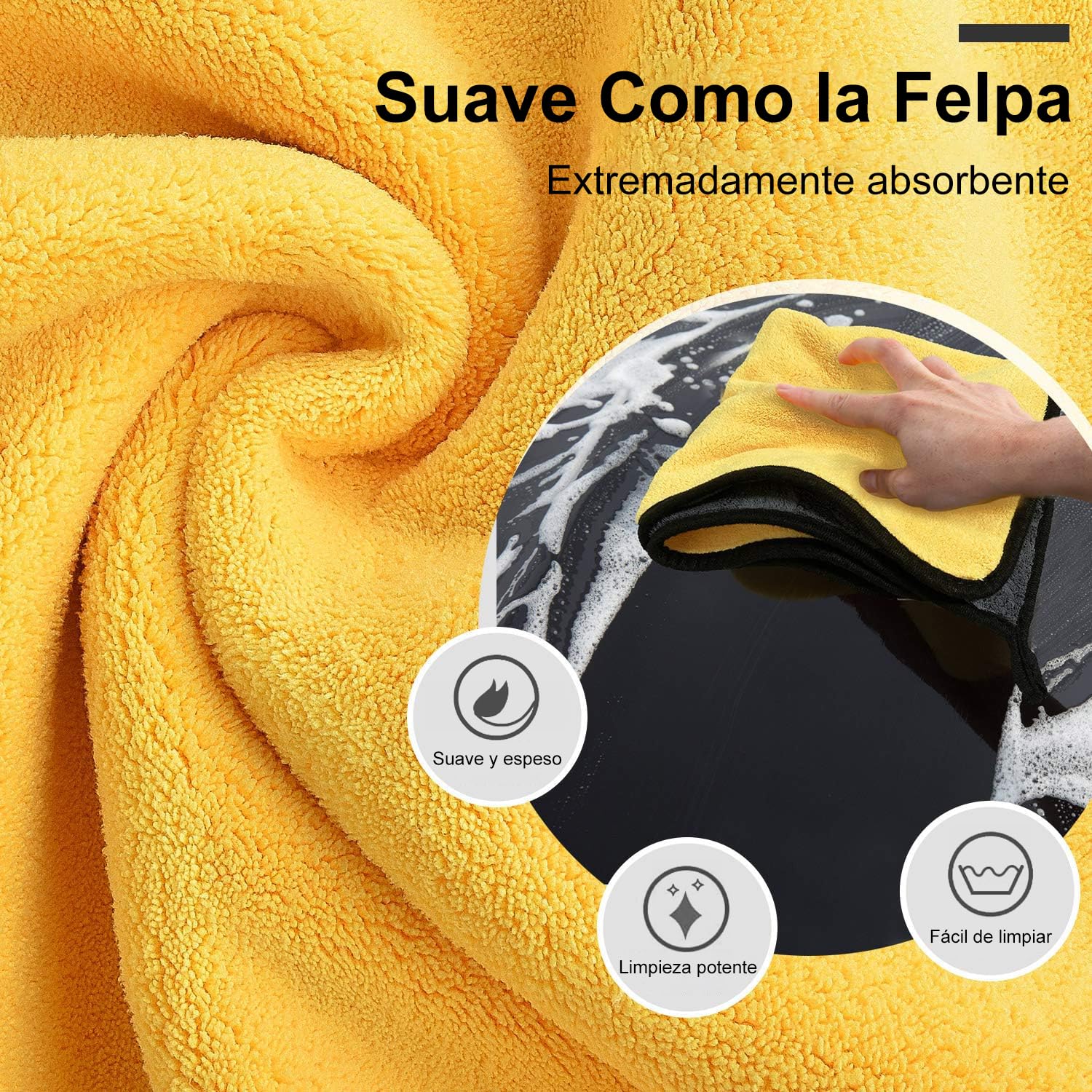 Cepillo Chenilla PANGP Azul con Mango Extensible para Limpieza de Carros, SUV y Camiones
