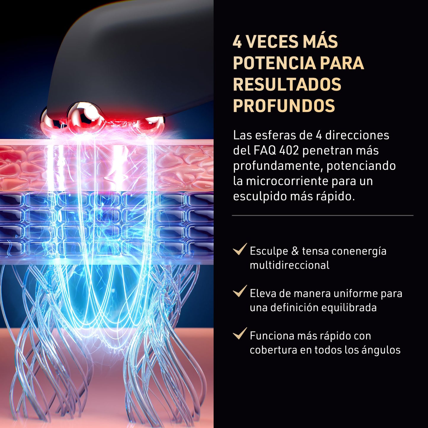 Set de cuidado FAQ Sculpt & Glow – Dispositivo FAQ 402 + Serum facial P1 Miel de Manuka con Acido Hialuronico – Antienvejecimiento skincare para tonificar y drenar el rostro