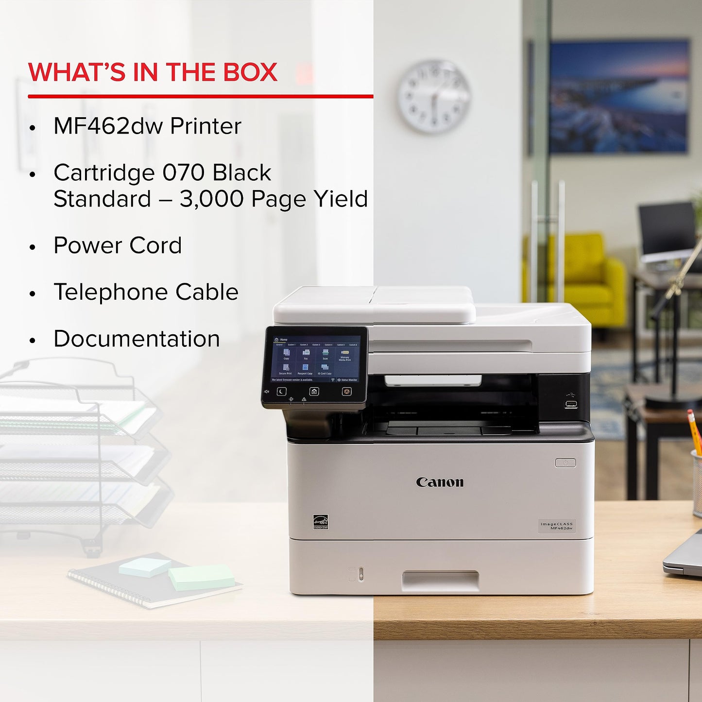 Canon imageCLASS MF462dw - Impresora láser Monocromática Dúplex Todo en uno, Inalámbrica, Garantía Limitada de 3 años