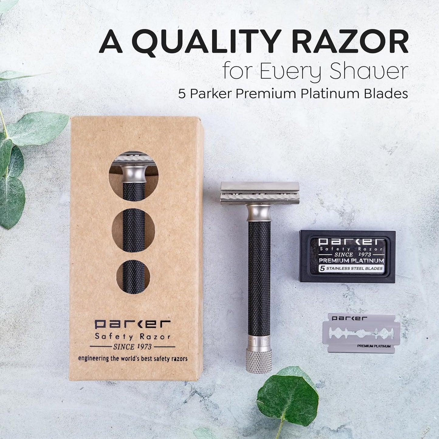 Parker Variant AJUSTABLE Maquinilla de Afeitar de Doble Filo y 5 Cuchillas Premium - (Grafito Metálico)