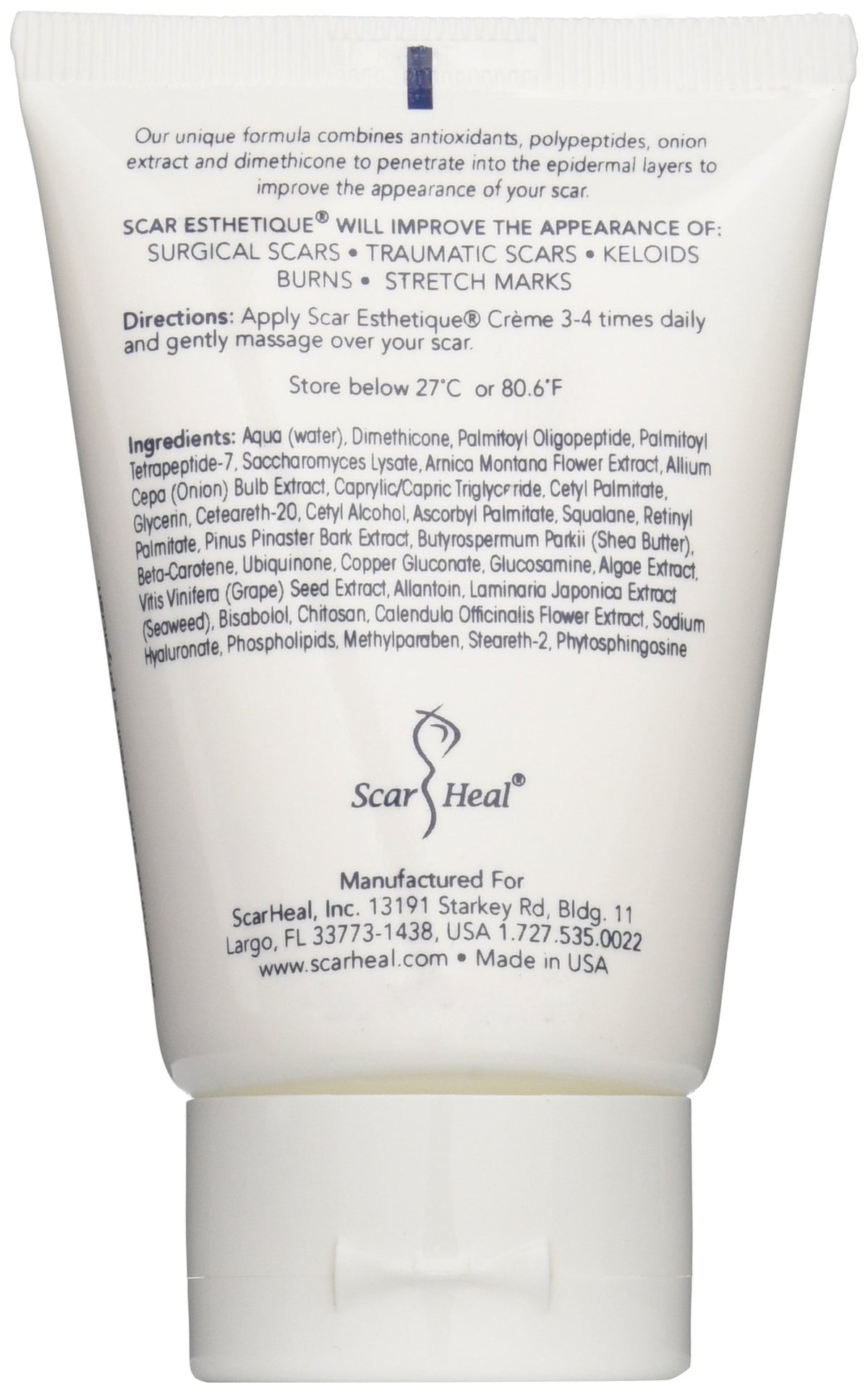 Scar Esthetique Scar Creme with Silicome Polypeptides and 10 Anti-Oxidants, 2-Ounces
