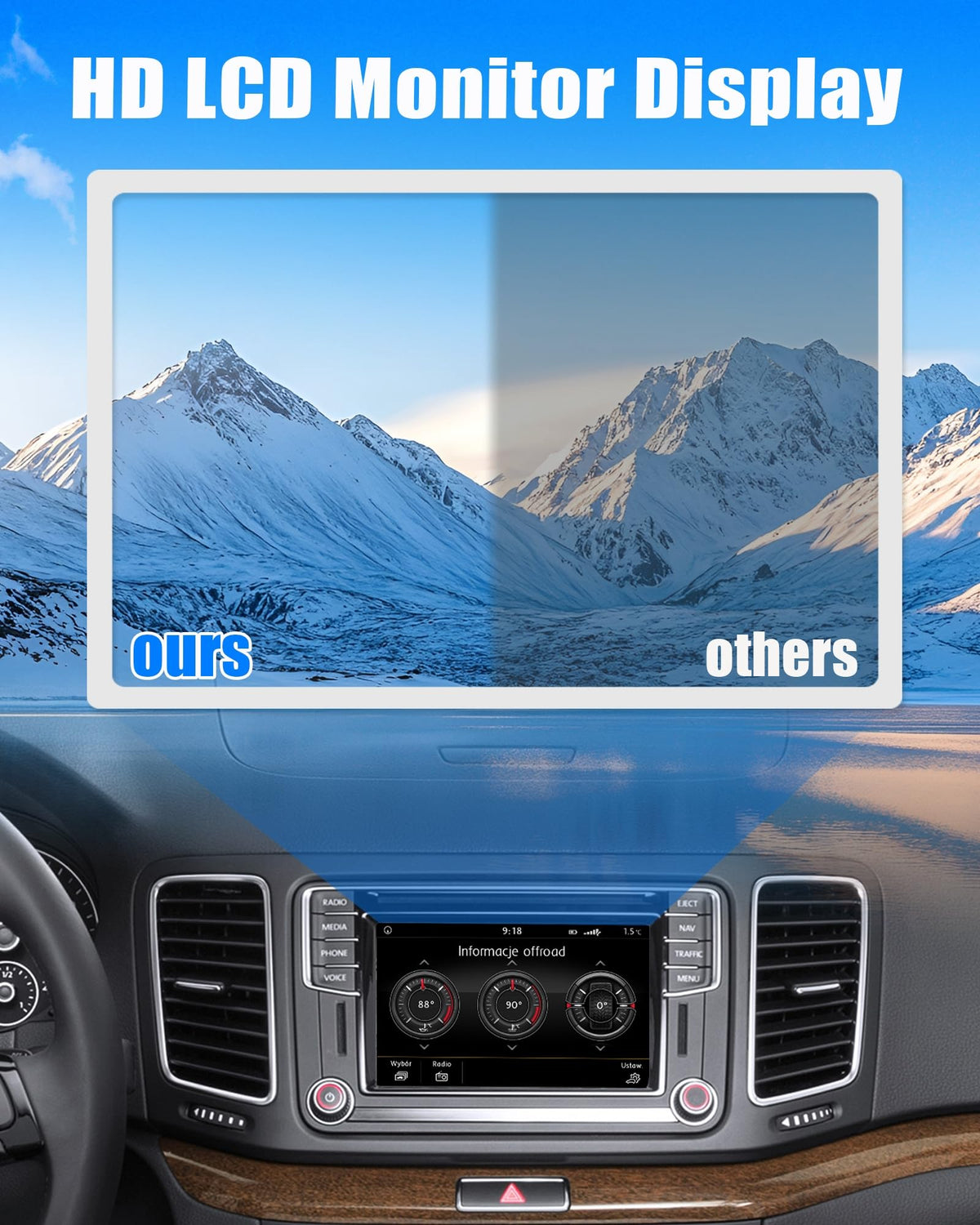 Visualización Táctil Digitalizador LCD para VW/Skoda Multimodal Navegación 682 Multimedia
