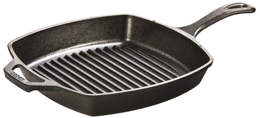 Lodge 550005 Sarten Cuadrada Asa, Hierro Fundido, Negro, 26 cm