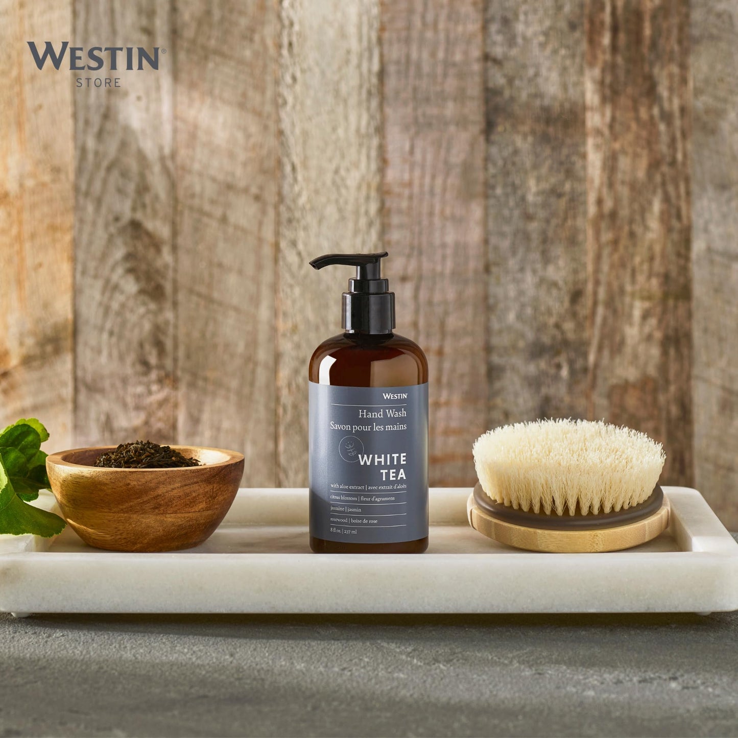 Westin Hotel & Resorts Westin Jabón líquido de manos de té blanco – fragancia de té blanco combinada con aloe – Dispensador de bomba – 8 onzas