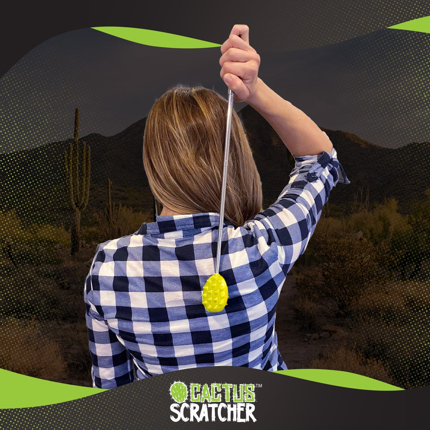 Cactus Scratcher Bolígrafo Rascador de Espalda Amarillo Stick