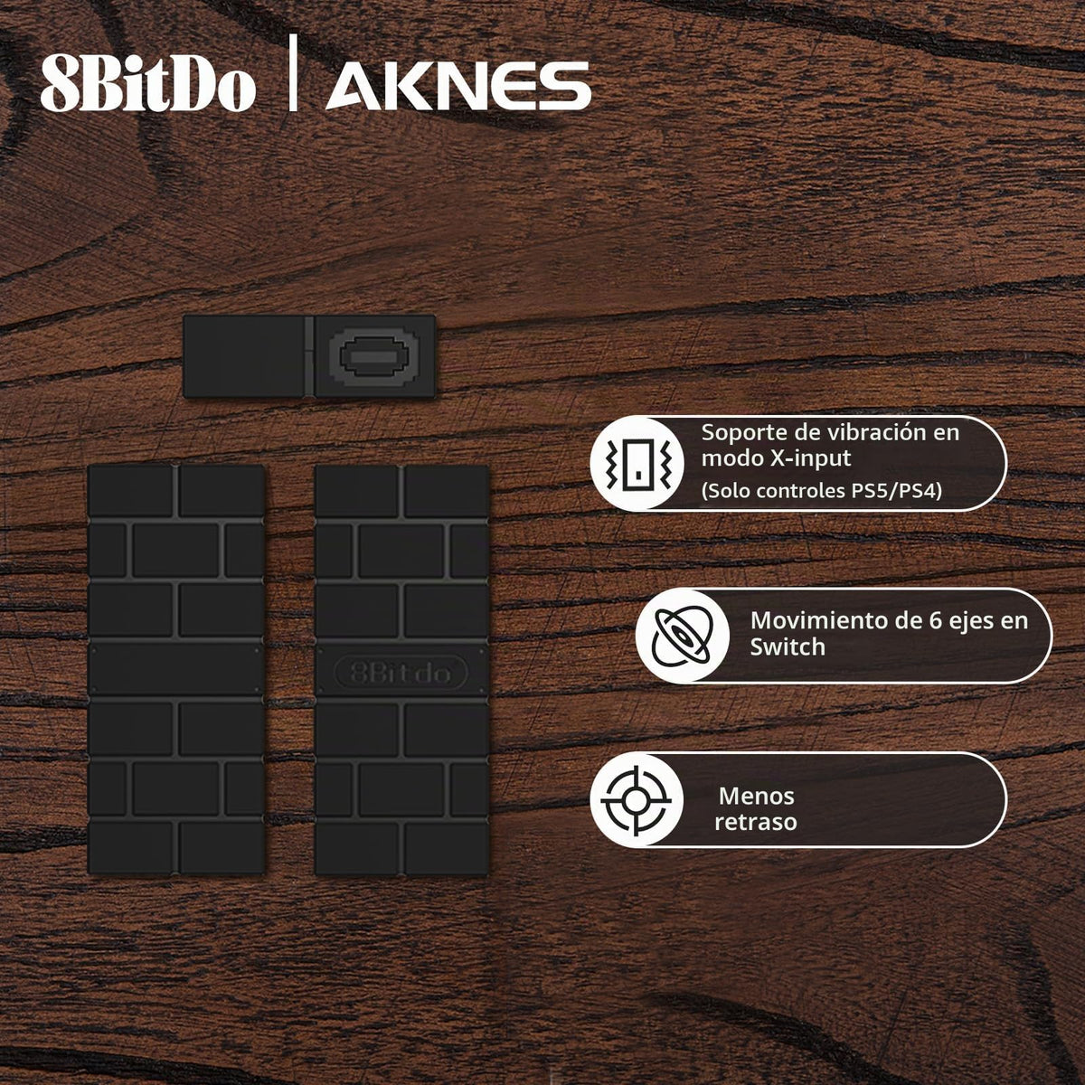 Adaptador de Mando AKNES USB 8BitDo Inalámbrico Convertidor Dongle