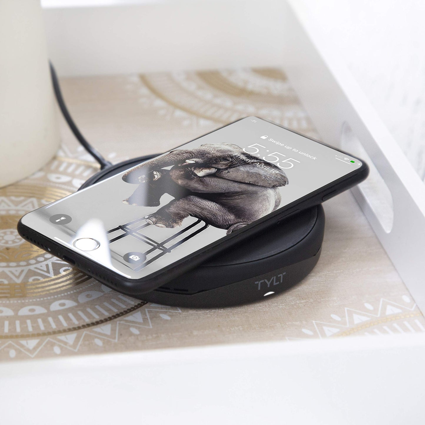 TYLT Crest - Cargador inalámbrico Qi de computadora convertible de 10 W, color negro