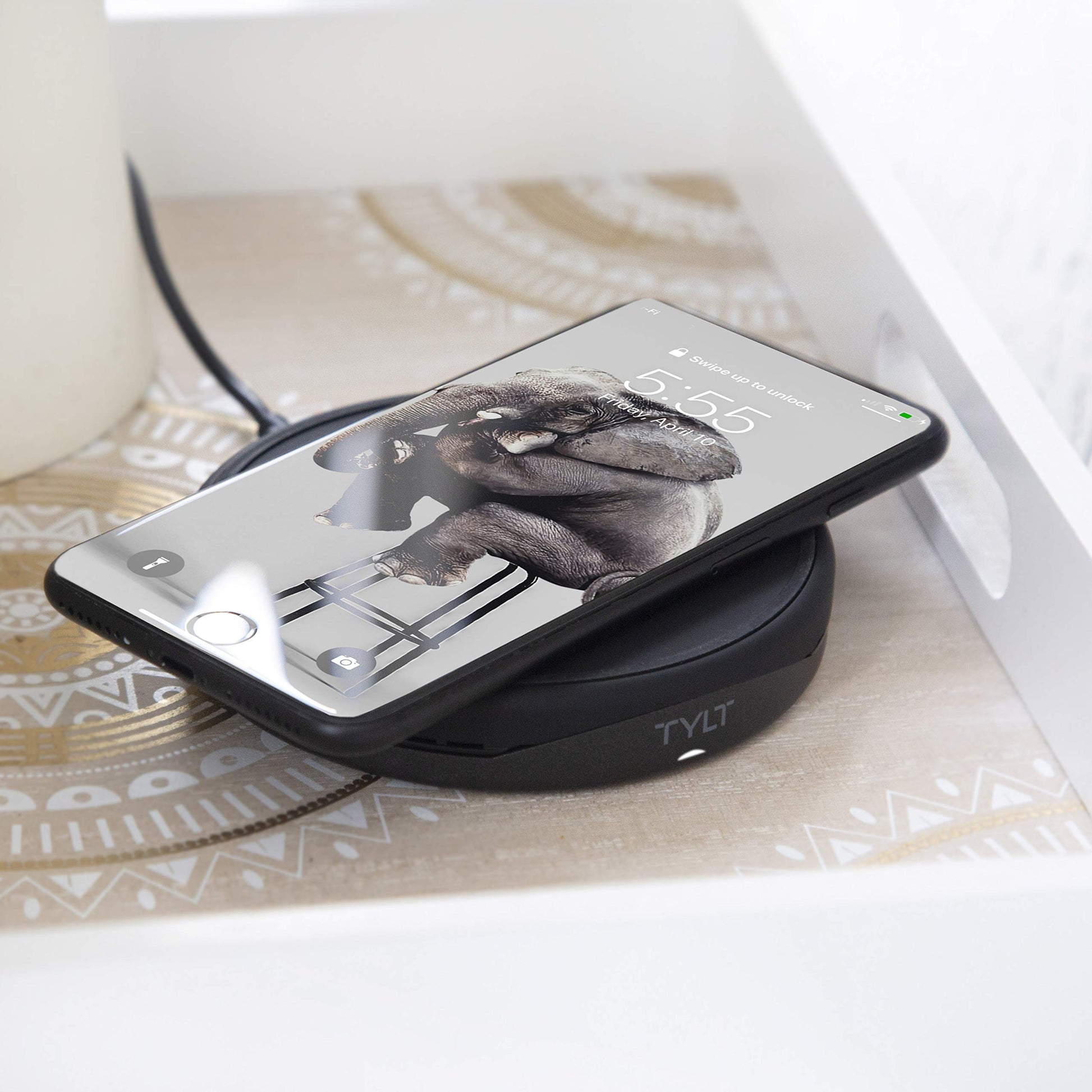 TYLT Crest - Cargador inalámbrico Qi de computadora convertible de 10 W, color negro