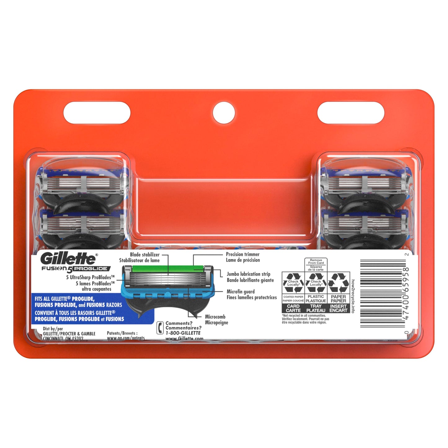 Gillette Fusion ProGlide Recambios de cuchilla de afeitar manual para hombre, 6 unidades, cuchillas para hombre, 12 Cartridge (Old Version)