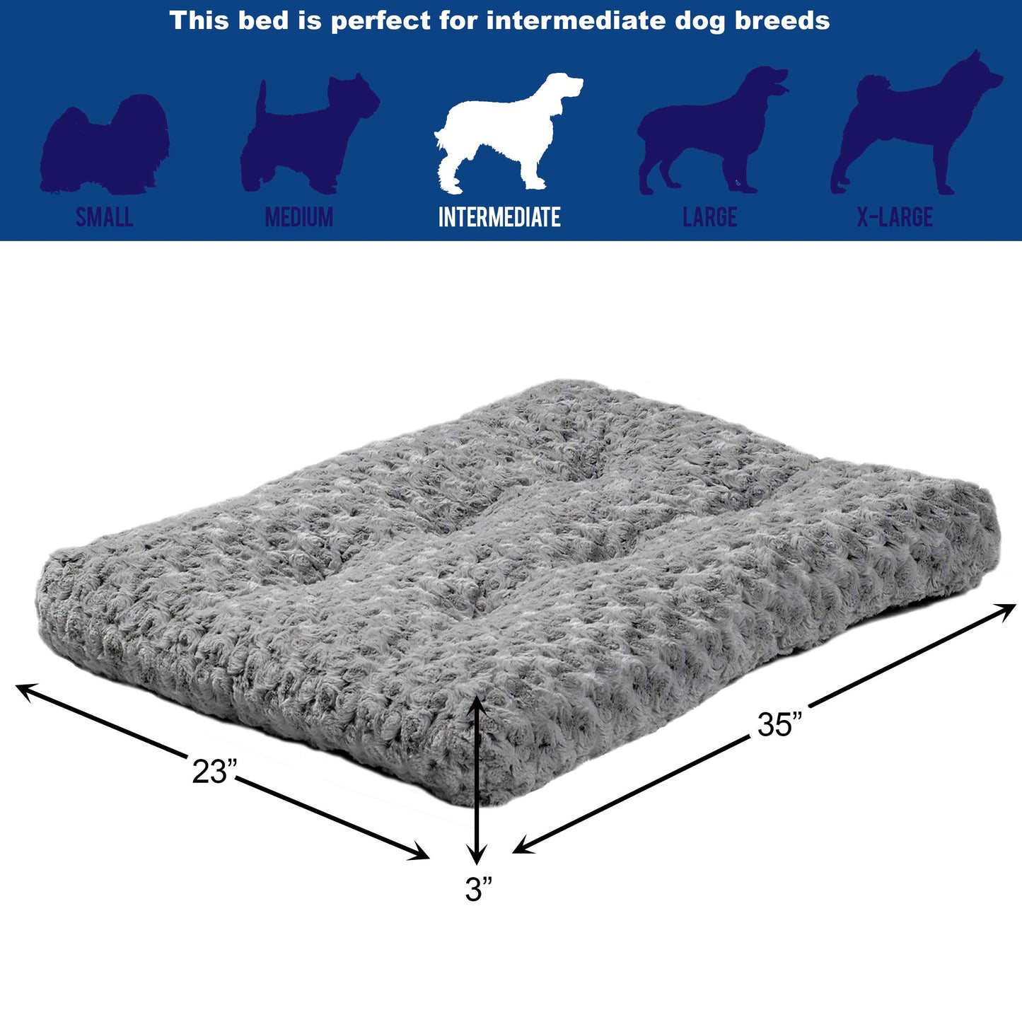Cama para Mascotas MidWest Quiet Time Deluxe Gris Degradado en Espiral