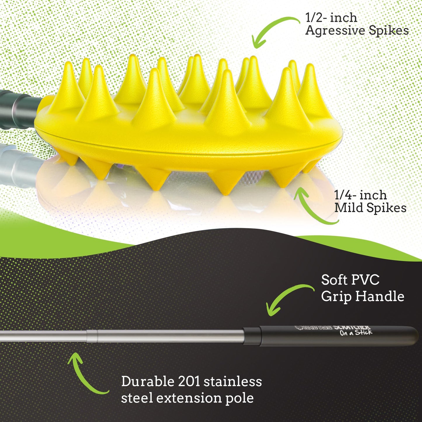 Cactus Scratcher Bolígrafo Rascador de Espalda Amarillo Stick