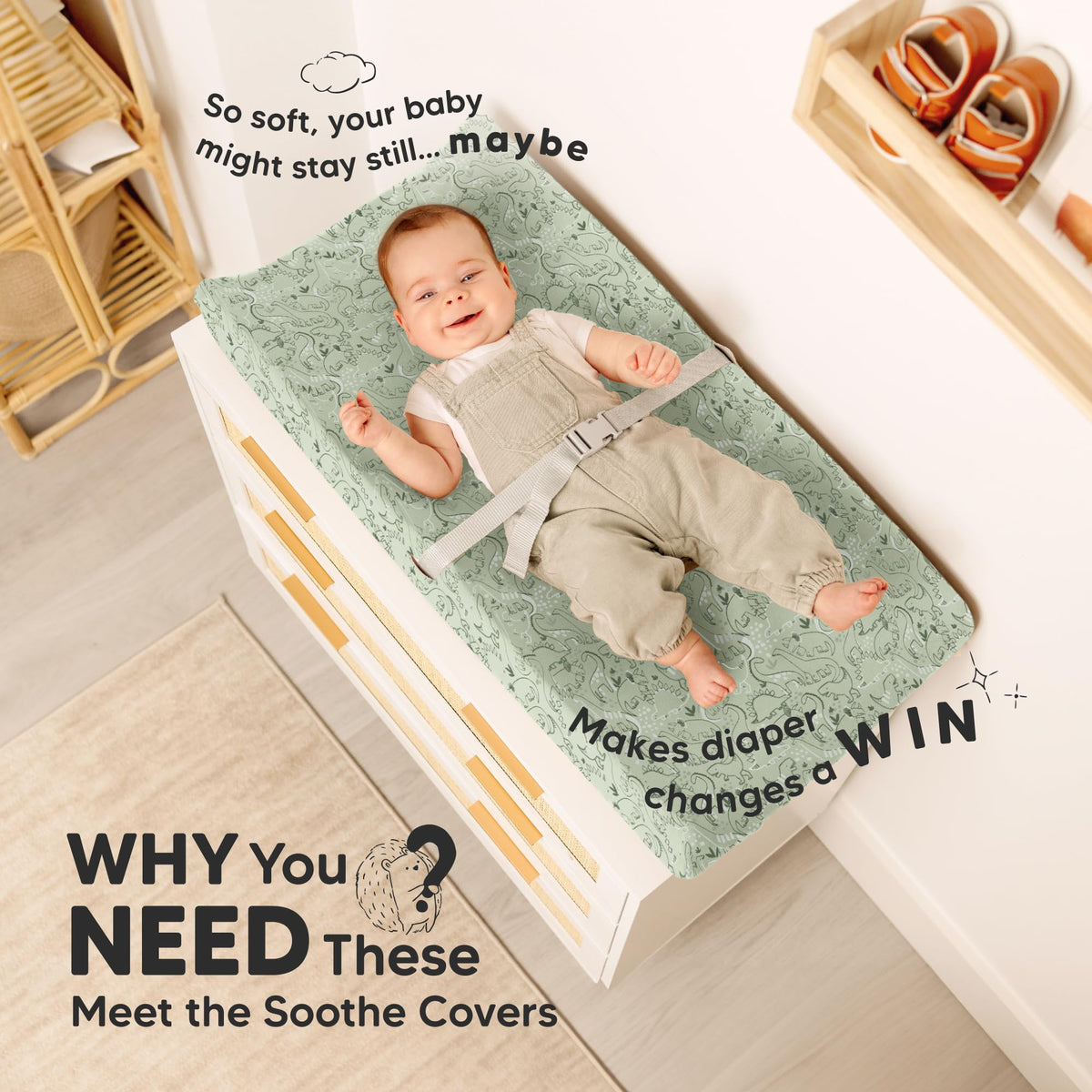 Paquete de 2 fundas orgánicas para cambiador para niña, niño, neutro, 100% algodón, funda suave para cambiador de pañales, sábanas para cambiador de pañales, forro para cambiador de contorno, funda