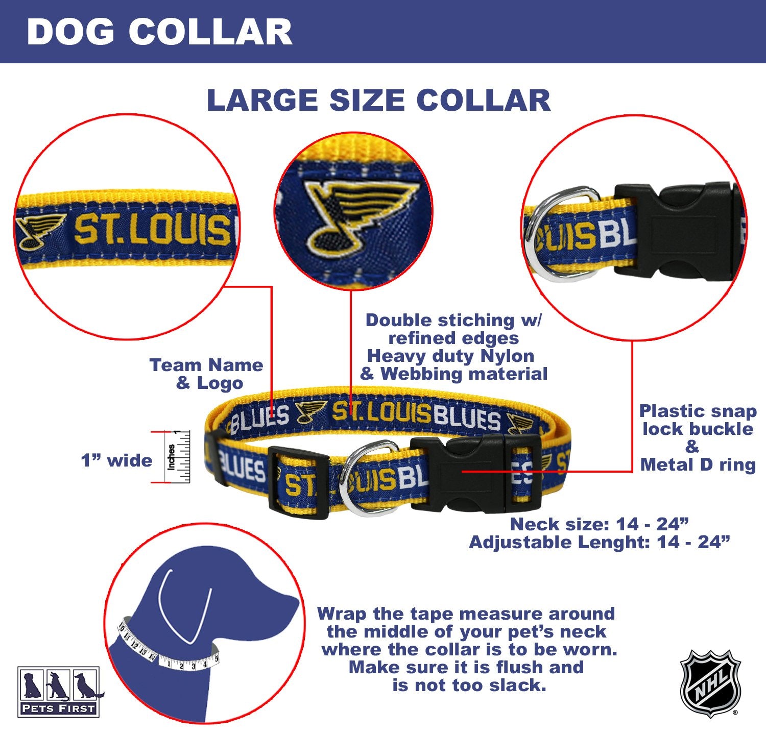 Playera para Mascotas NHL Pet Gear St. Louis Blues, Large