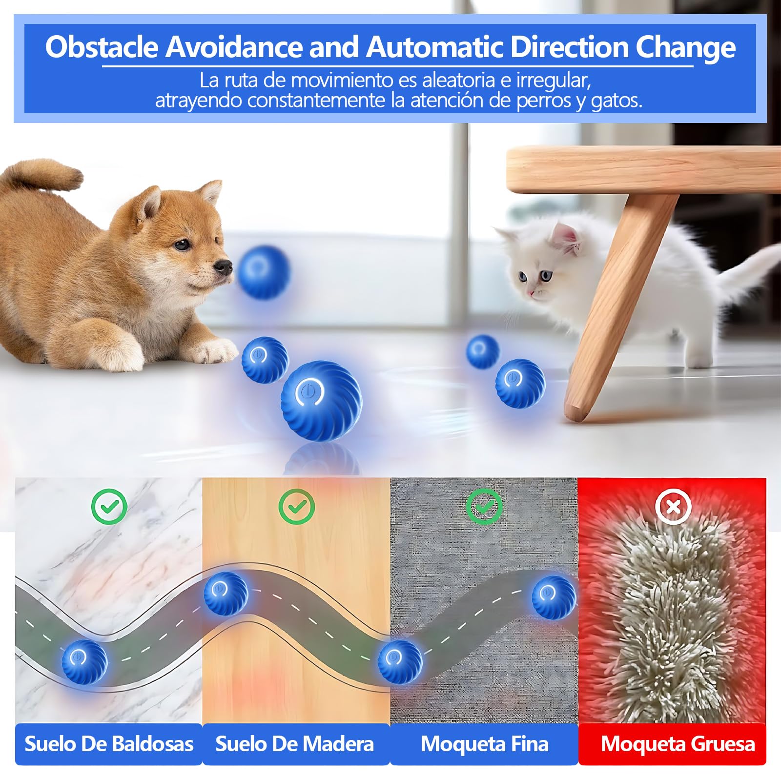 Pelota de Juguete Interactiva UIOERGF para Perros y Gatos Inteligente