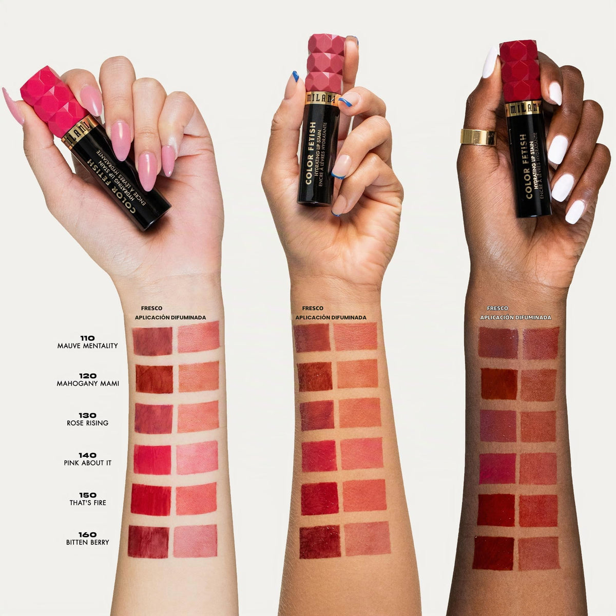 Milani Labial Liquido Color Fetish Hydrating Lip Stain Tono 130 Rose Rising