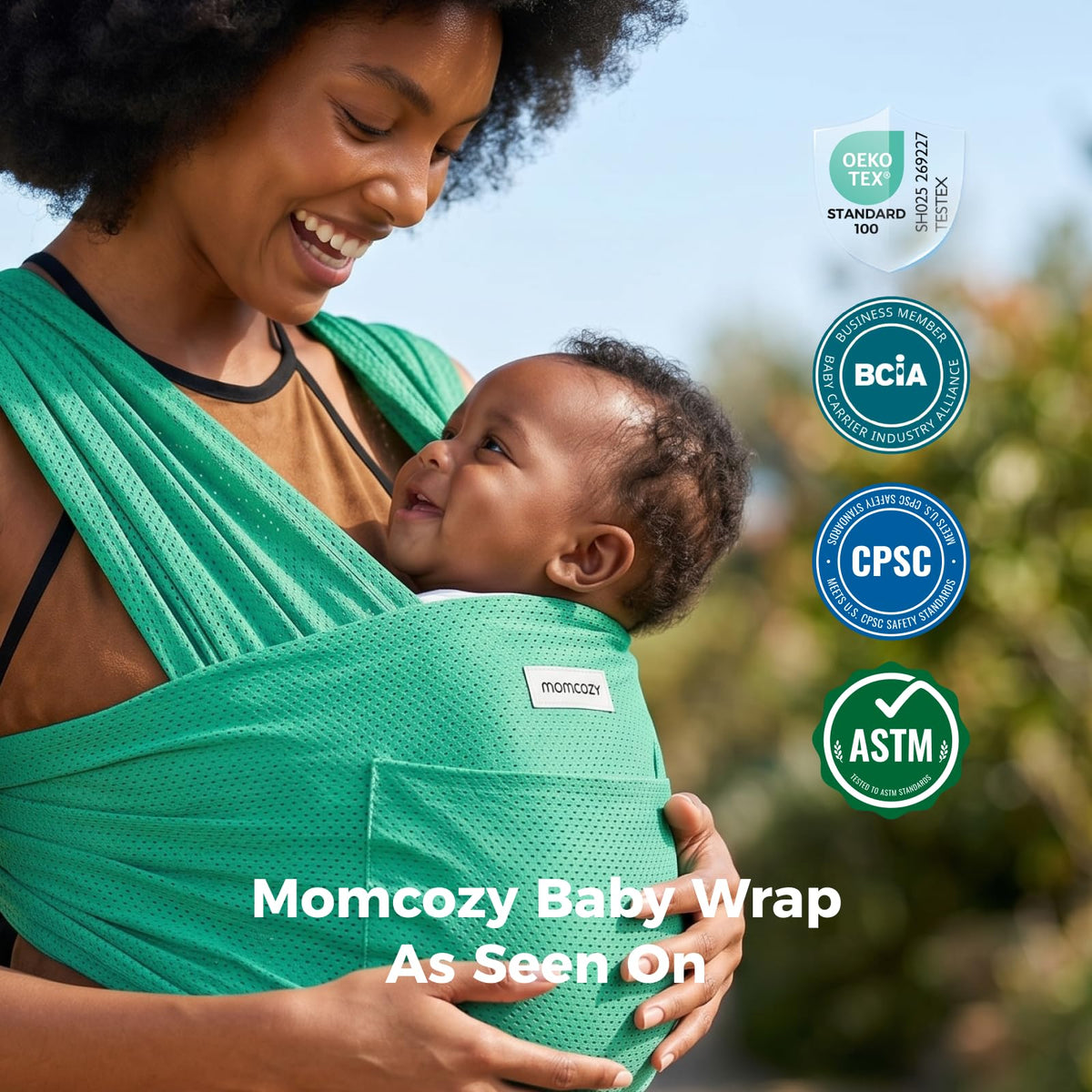 Momcozy - Portabebés AirMesh – La correa de agua perfecta de verano para recién nacidos y niños pequeños de 8 a 33 libras, envoltura de bebé refrescante, transpirable y ligera, agradable para verano