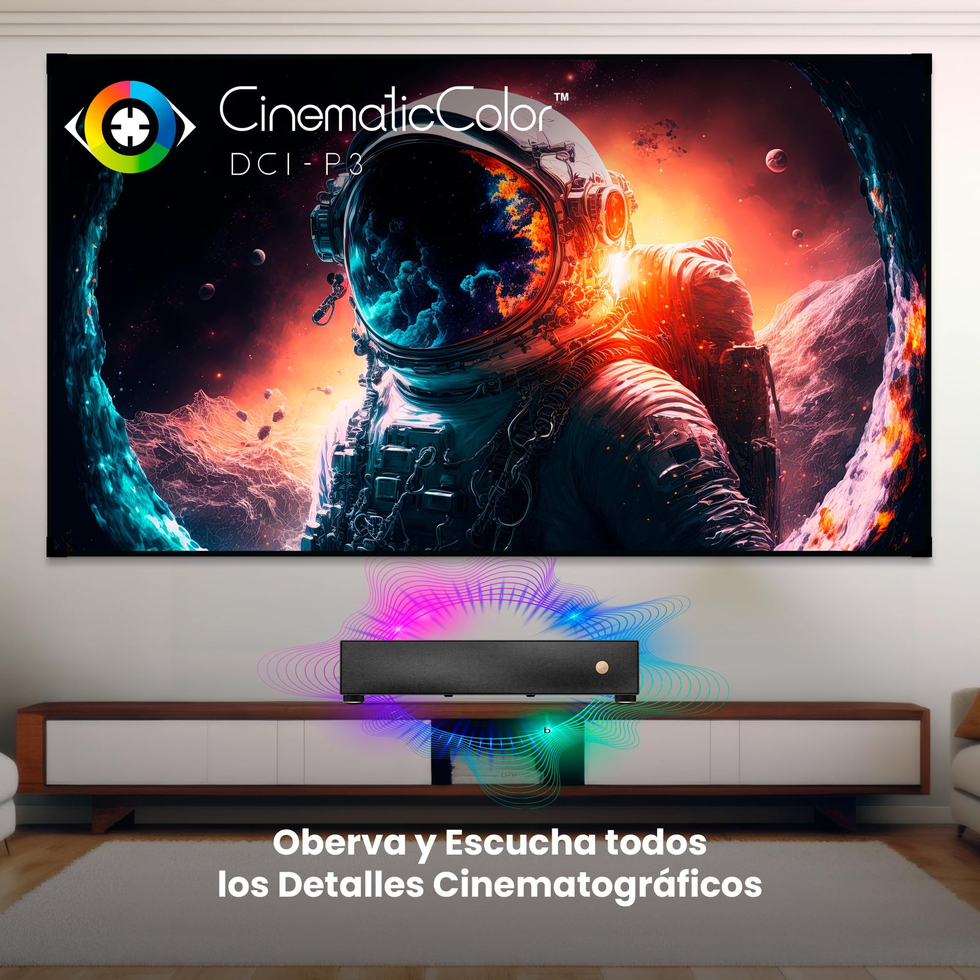 BenQ V5000i | Proyector Láser TV de Tiro Ultra Corto, 4K HDR 2500lm RGB para Películas y Videojuegos en Espacios Luminosos