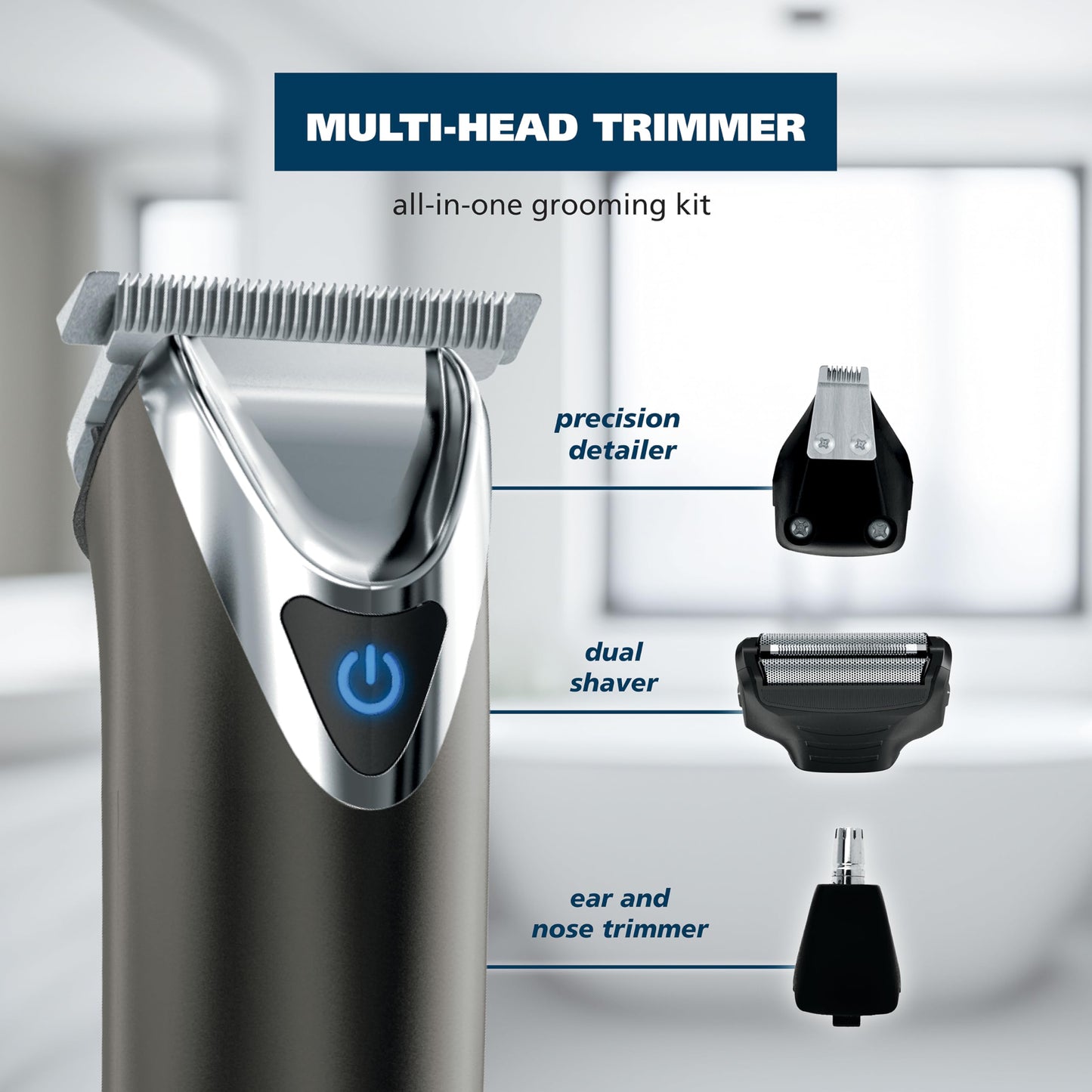 Wahl, Máquina cortadora de cabello de acero inoxidable y baterías de iones de litio, gris pizarra, n.º 9864