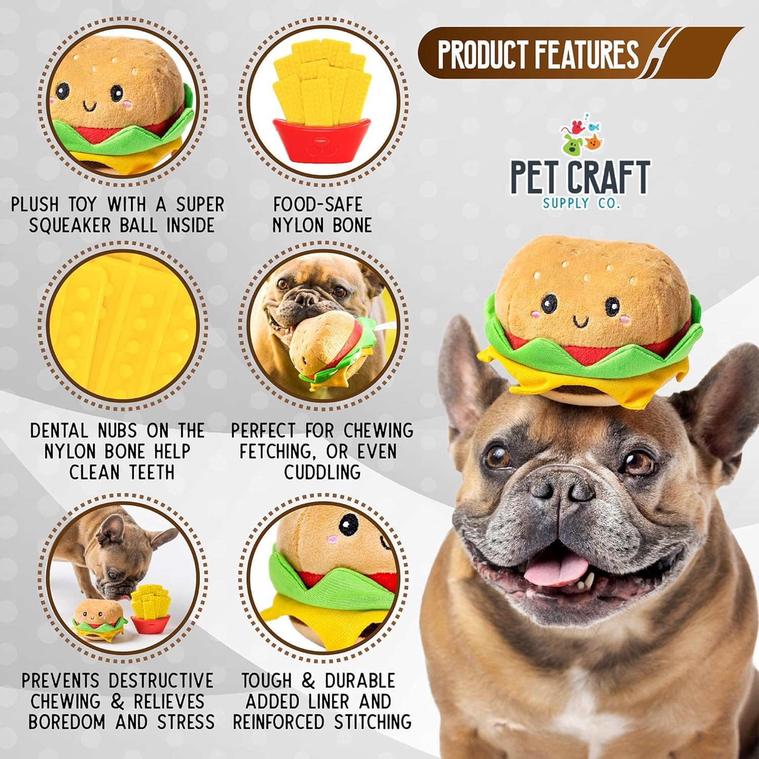 Juguetes de Peluche Pet Craft Supply Squeaky Ball para Cachorros y Perros Medianos 2 Paquetes para Masticadores Agresivos