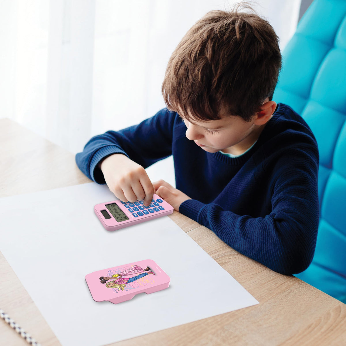 Calculadora de Bolsillo Lexibook Barbie Rosa con Cubierta de Protección y Funciones Avanzadas