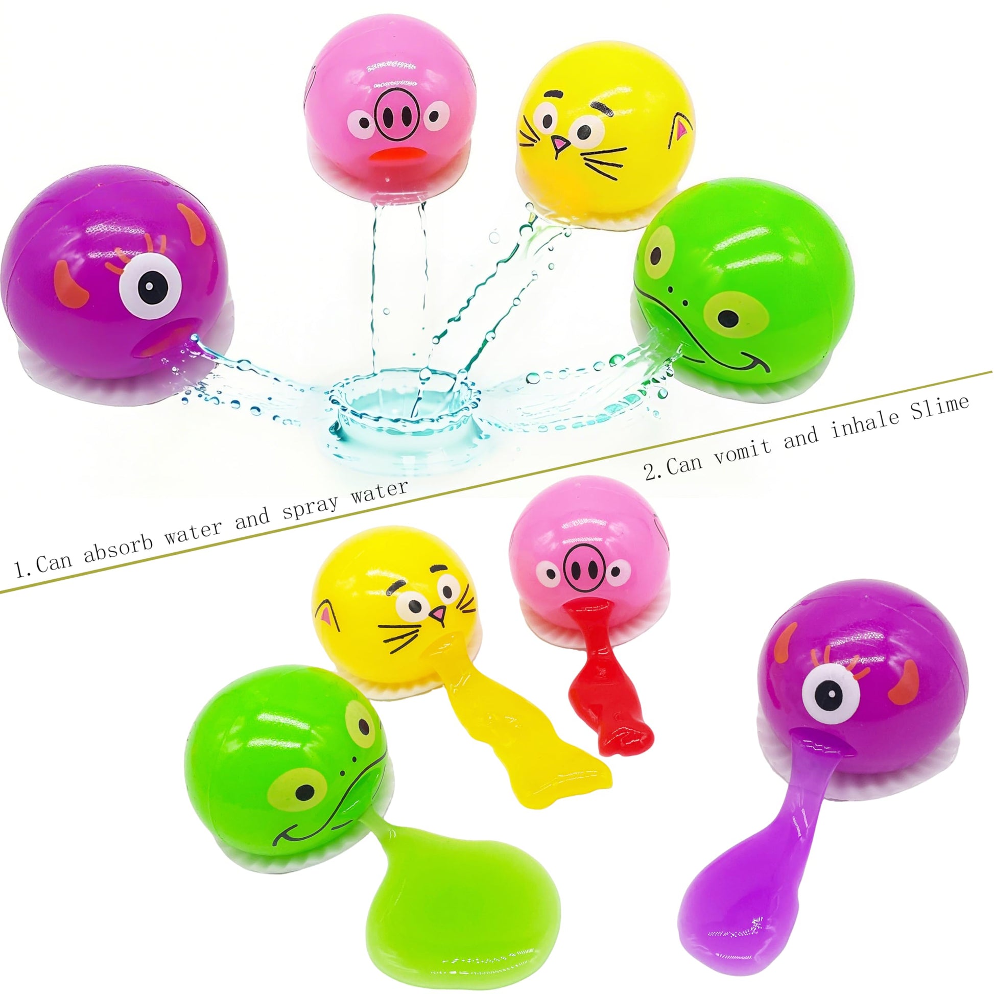 Bola de yema de huevo de vómito, divertido juguete de mordaza para niños, juguetes de tina de estrés con slime, novedad familiar, regalos divertidos, juguetes de agua divertidos de verano para niños