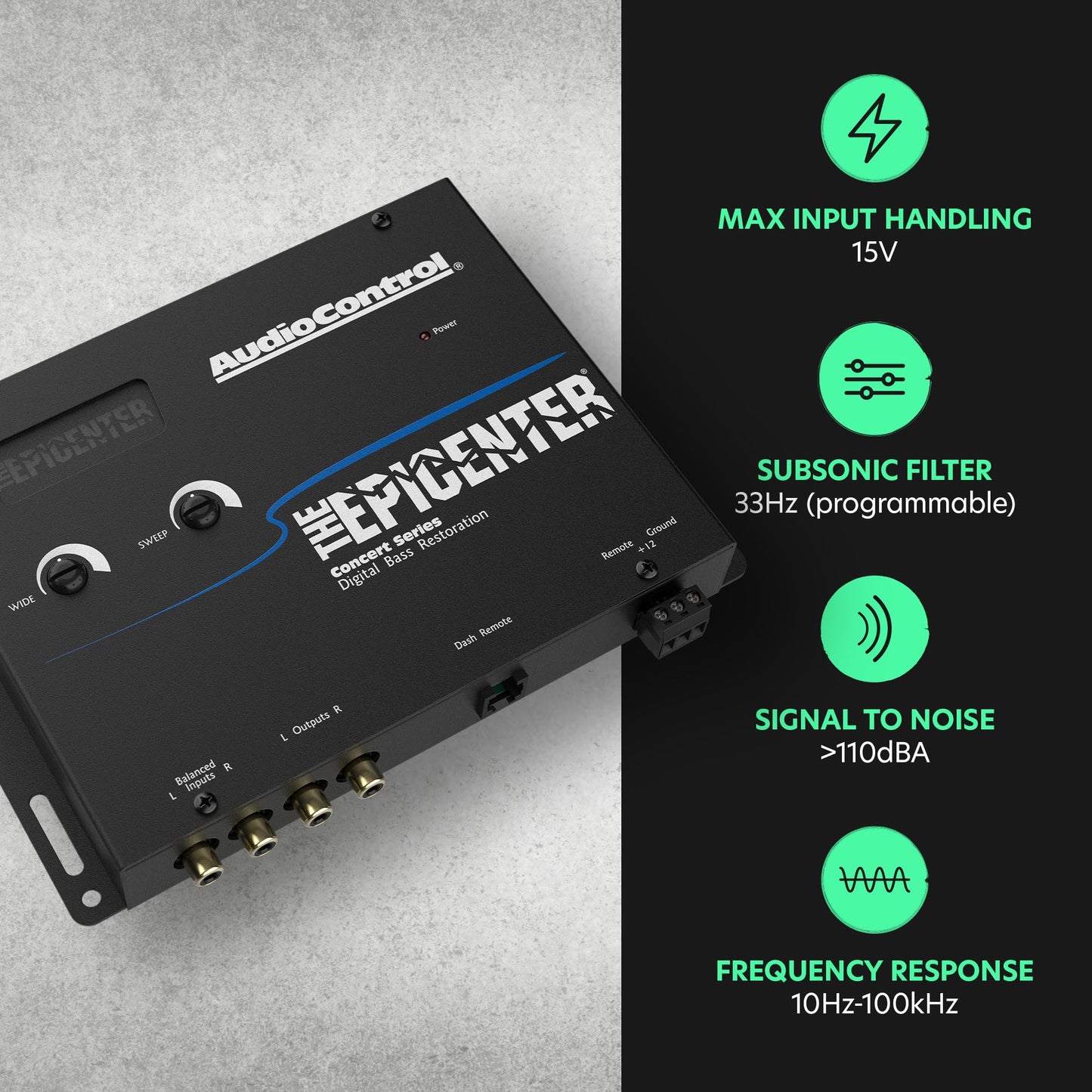 AUDIOCONTROL el epicentro Black Bass restauración procesador