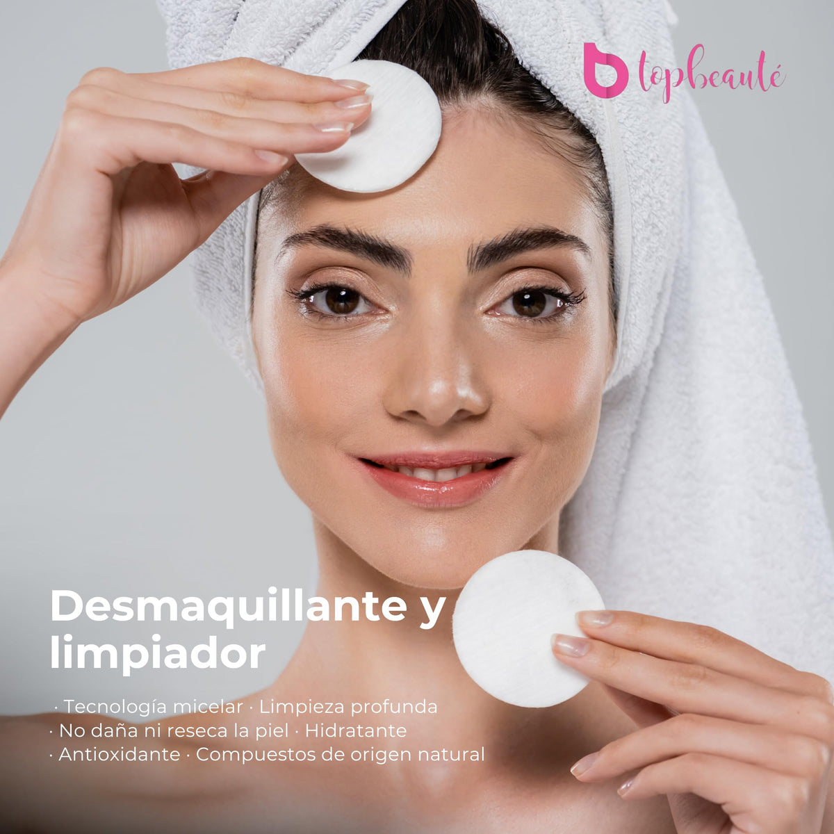 Top Beauté - Desmaquillante de ojos Facial Limpiadora Hidratante Antioxidante Avena Té Verde y Pepino Cleanser Lotion 250ml - desmaquillante y limpiador dérmico con tecnología micelar