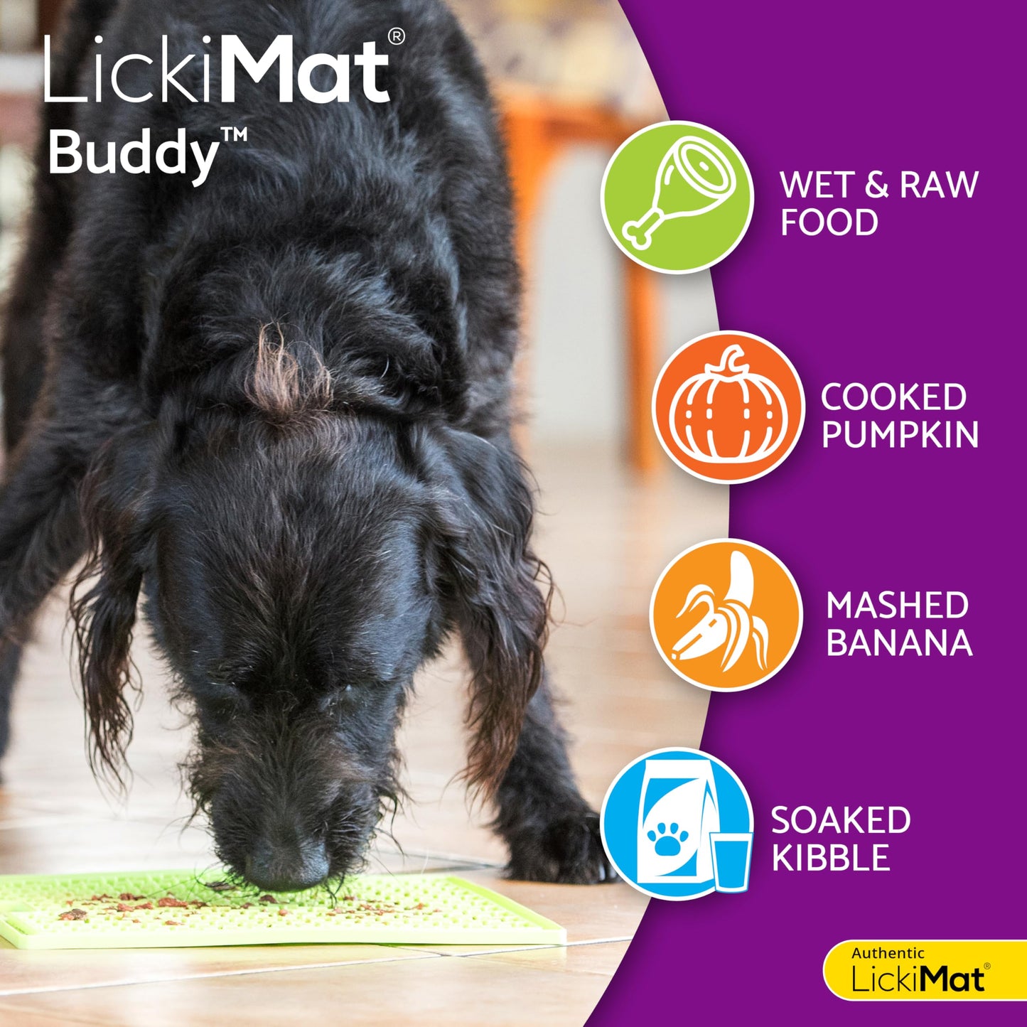 LickiMat - Comedero lento clásico para perros, para reducir el aburrimiento y la ansiedad; perfecto para alimentos, dulces, yogur, mantequilla de maní. Divertida alternativa a un tazón para perros de alimentación lenta.