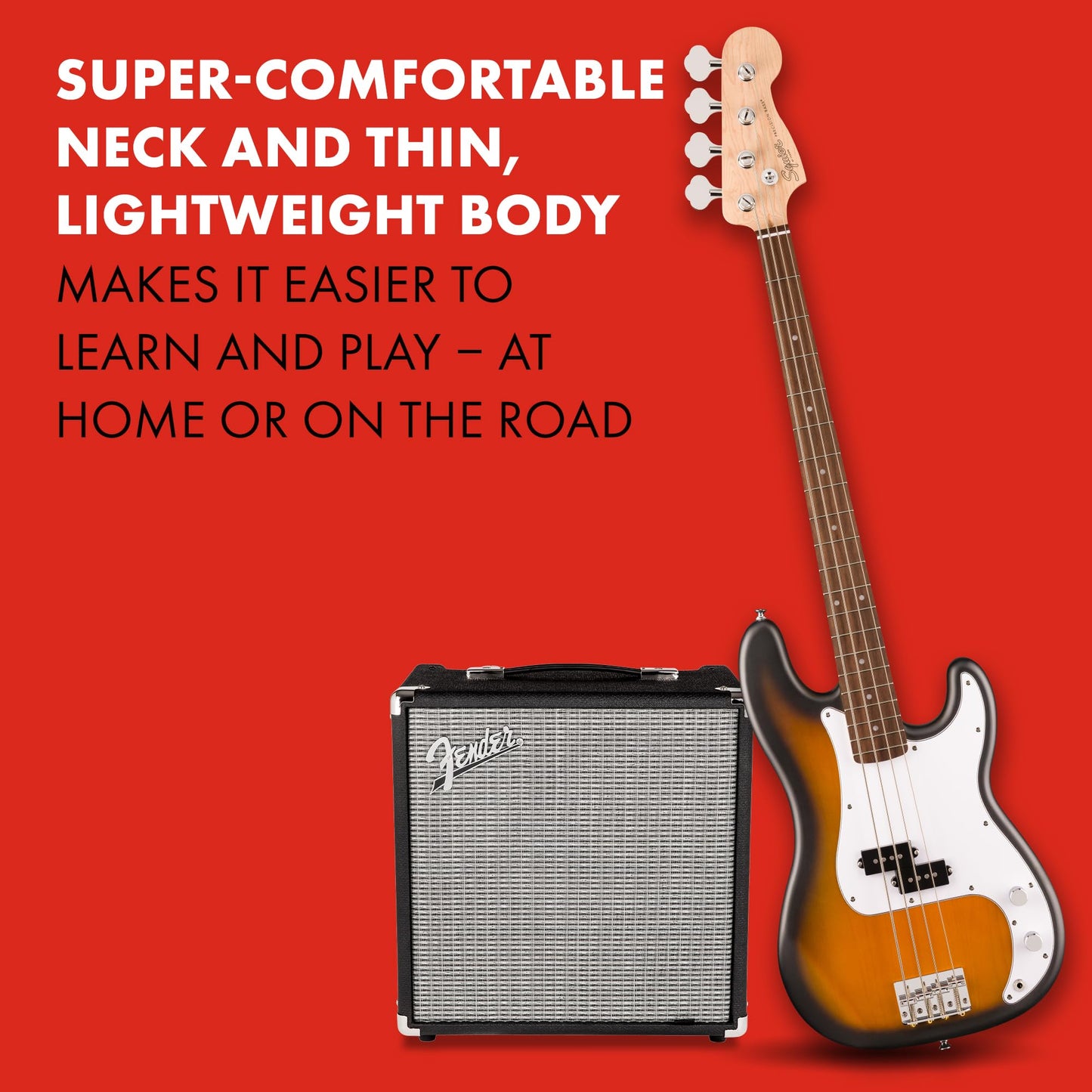 Debut Collection™ Precision Bass®, Laurel Fingerboard, White Pickguard, 2-Color Sunburst