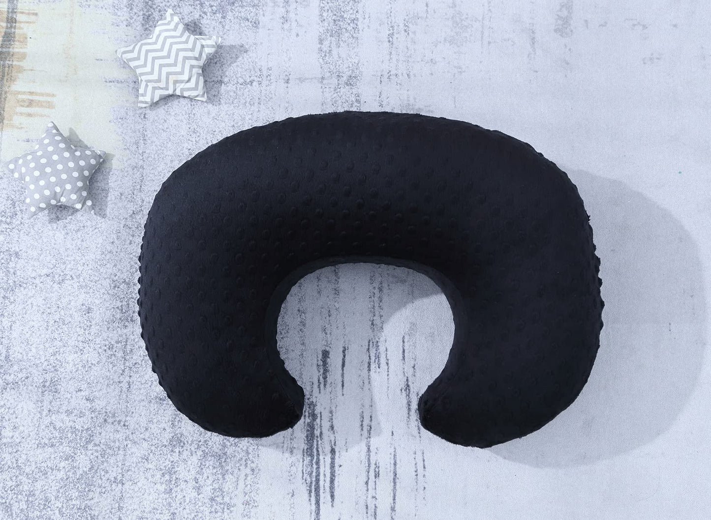 DONOMILO Almohada Y Posicionador De Lactancia Lactancia Materna Y Alimentación con Biberón, Apoyo Al Bebé, Tiempo Boca Abajo, Soporte para Sentarse para Bebés Y Niñas, con Funda Extraíble Minky Dots