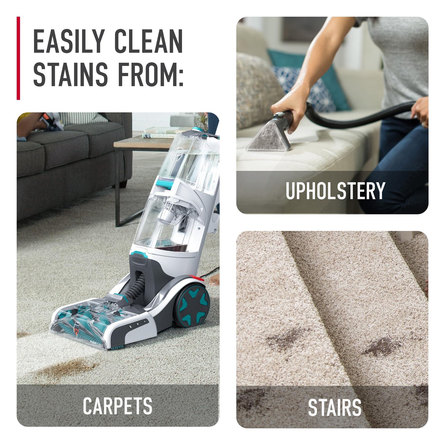 Hoover Smartwash FH52000G, Limpiador automático de alfombras, Color Turquesa
