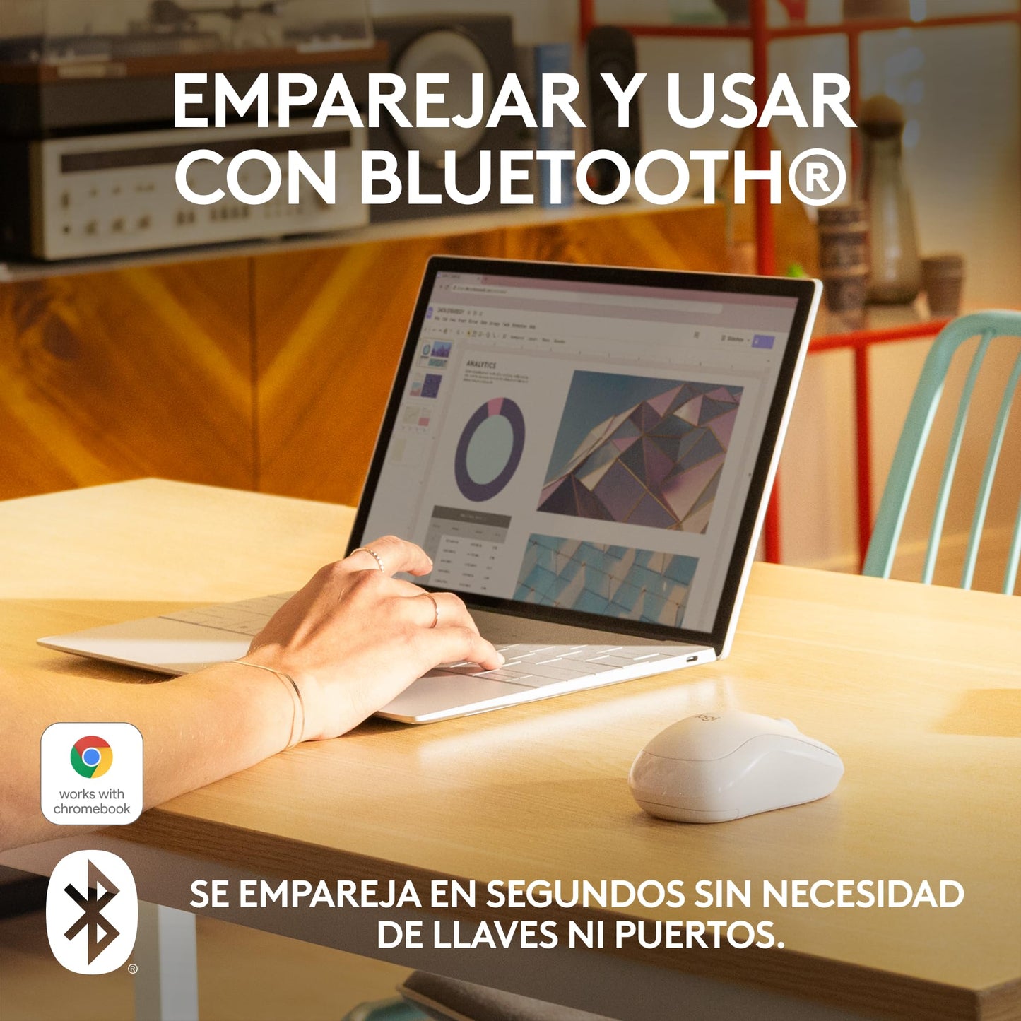 Logitech Mouse Bluetooth silencioso M240, inalámbrico, Compacto, portátil, Seguimiento Suave, batería 18 Meses, Windows, macOS, ChromeOS, Compatible con PC, Mac, laptops, Tablets - Blanco