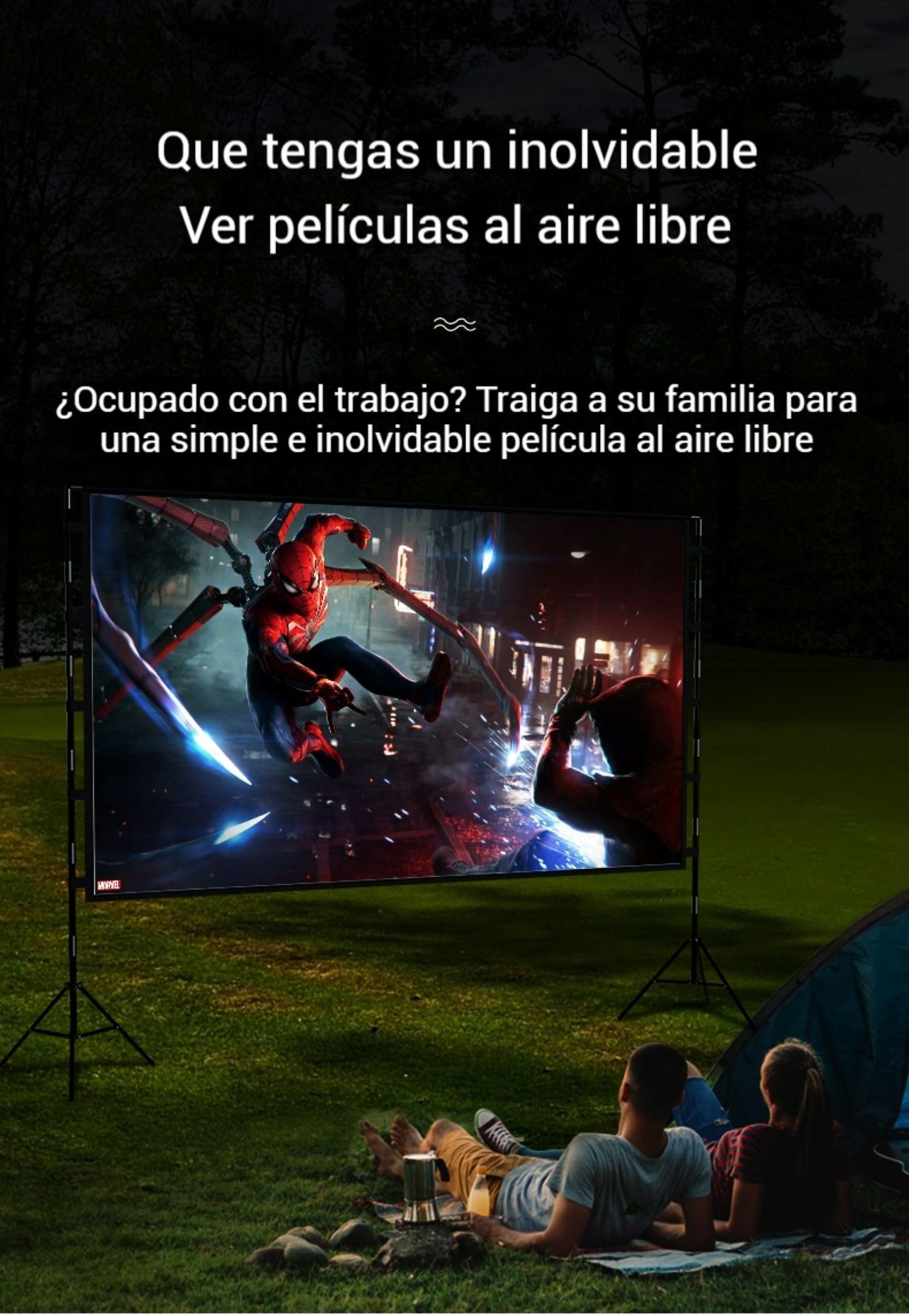 AOSO Pantalla para Proyector de 100 Pulgadas con Soporte, DiseñO PortáTil (TamañO 40x18x19cm), 16:9 4K HD Resistente a Las Arrugas Pantalla de Cine para La Noche de Cine y Fiesta (100 Pulgadas)