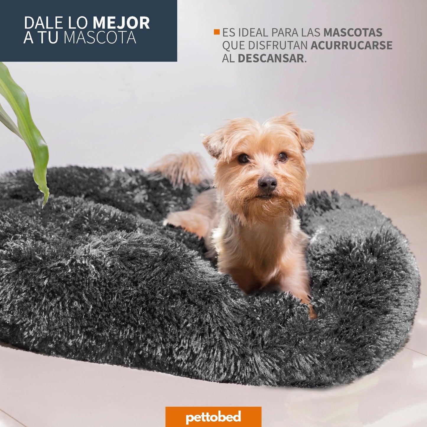 Cama para Mascotas PET TO BED Light Grey Redonda Esponjosa y Cómoda Antiestrés Tamaño Pequeño