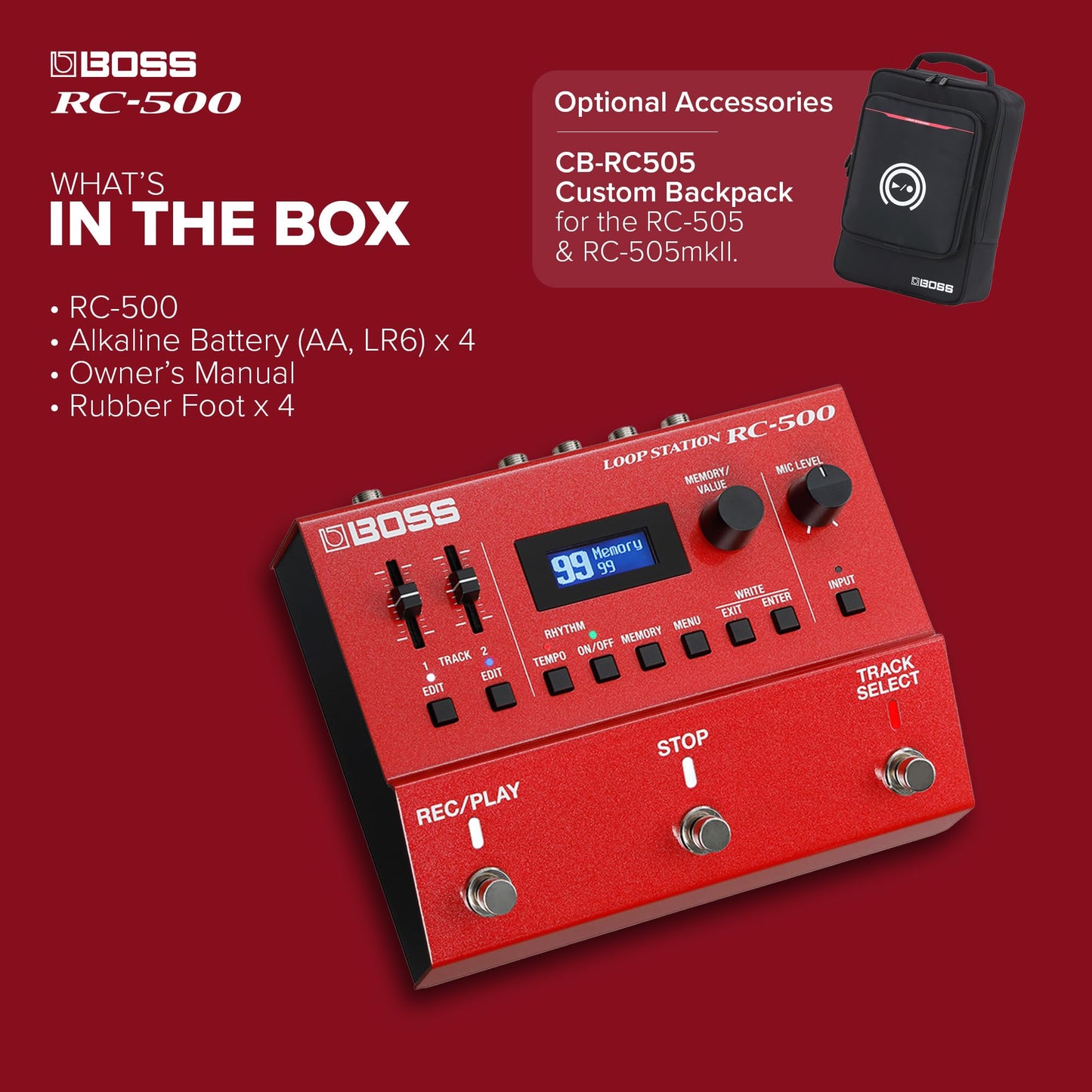 Boss RC-500 Loop Station - Pedal de grabación de frases compacto
