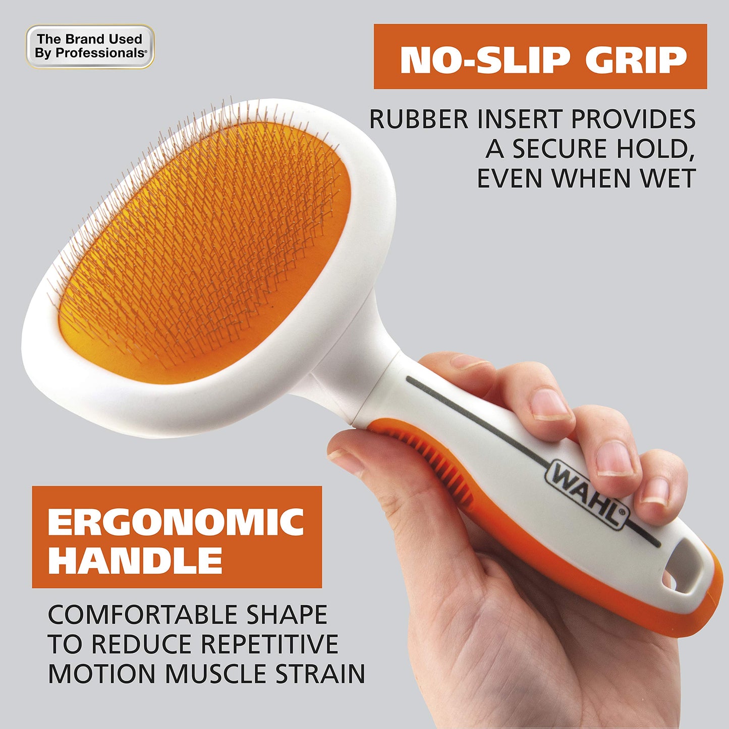 Cepillo para Mascotas WAHL Grande con Empuñaduras Ergonómicas de Goma