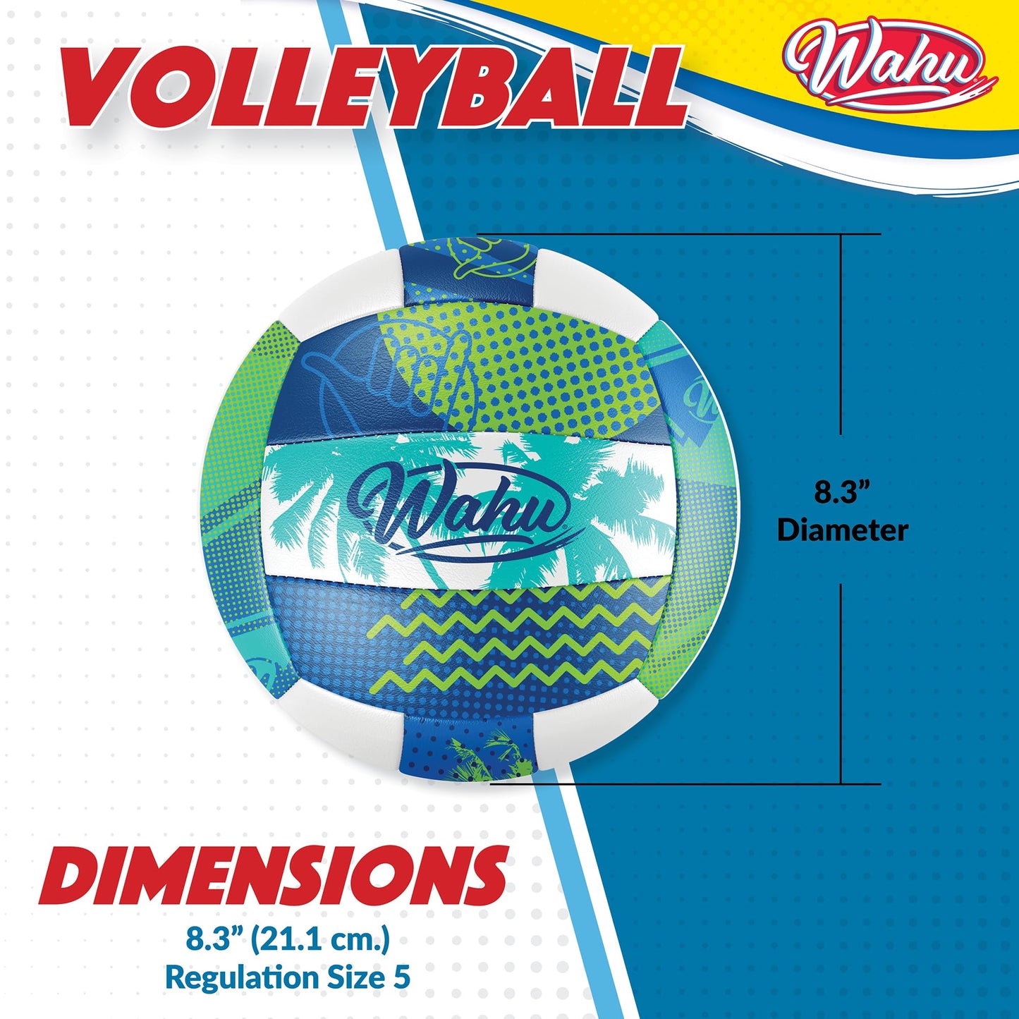 Voleibol WAHU Verde Impermeable Tamaño 5 para Playa y Piscina